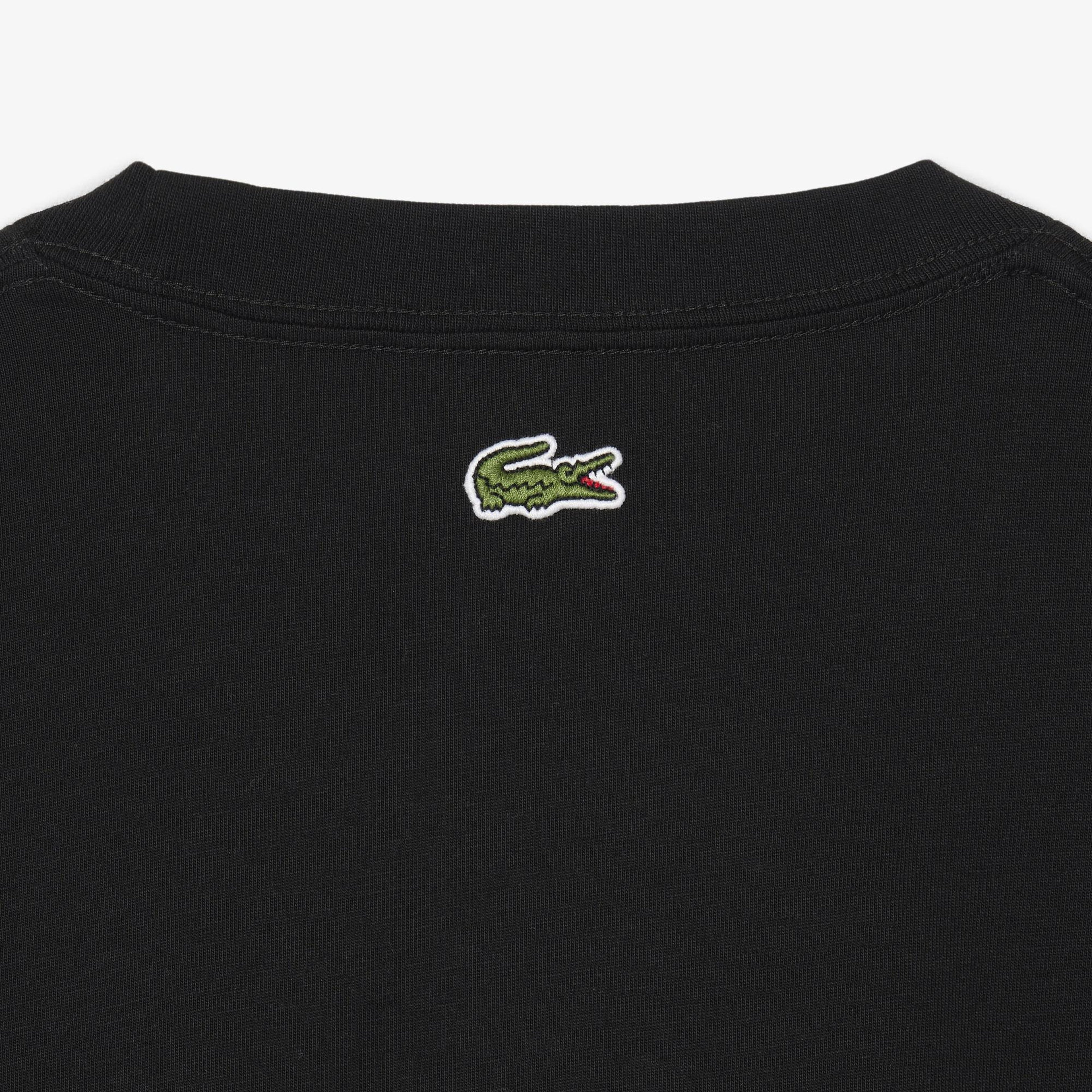 Erkek Classic Fit Bisiklet Yaka Baskılı Siyah T-Shirt