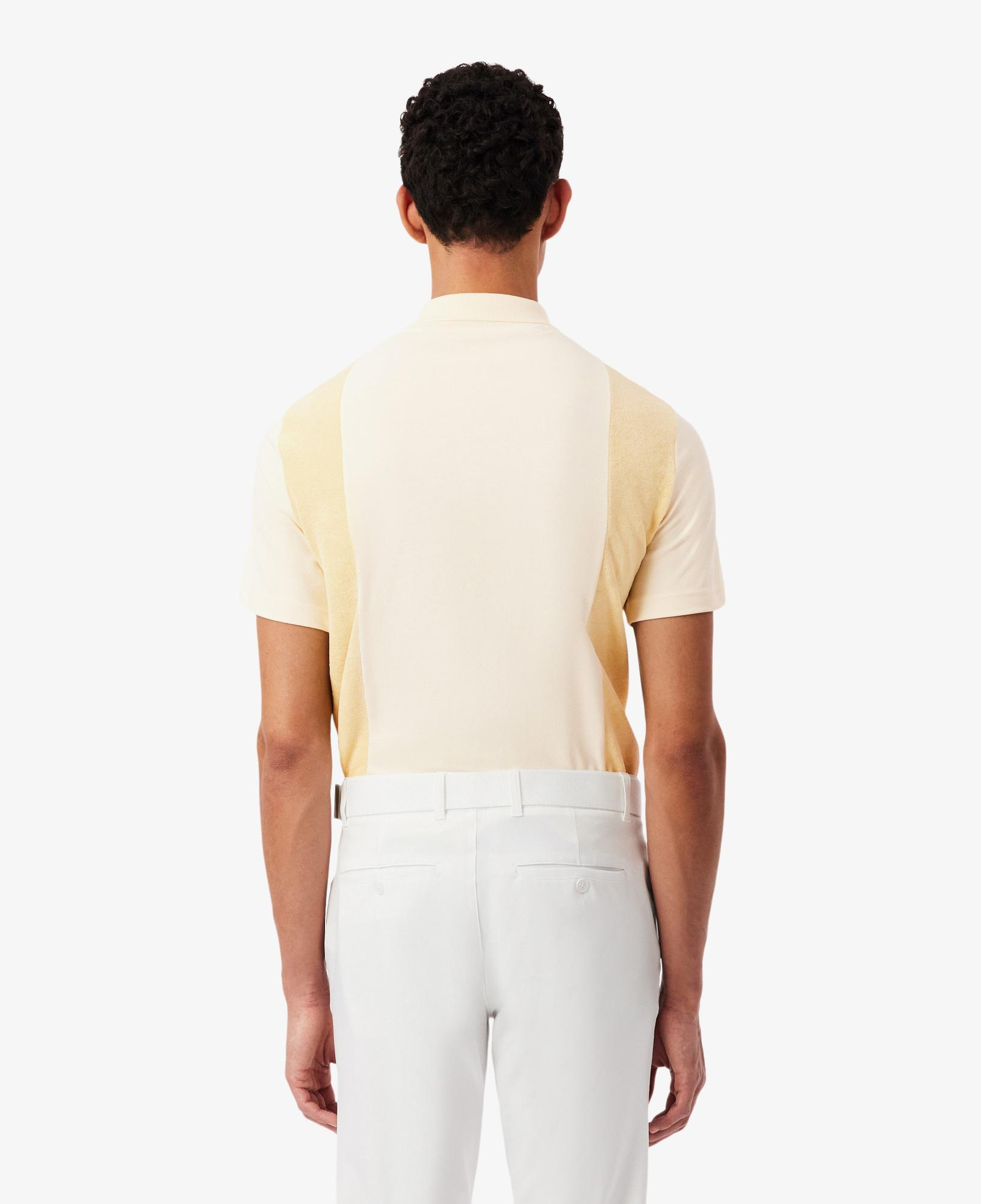 Erkek Relaxed Fit Polo Yaka Renk Bloklu Bej Polo