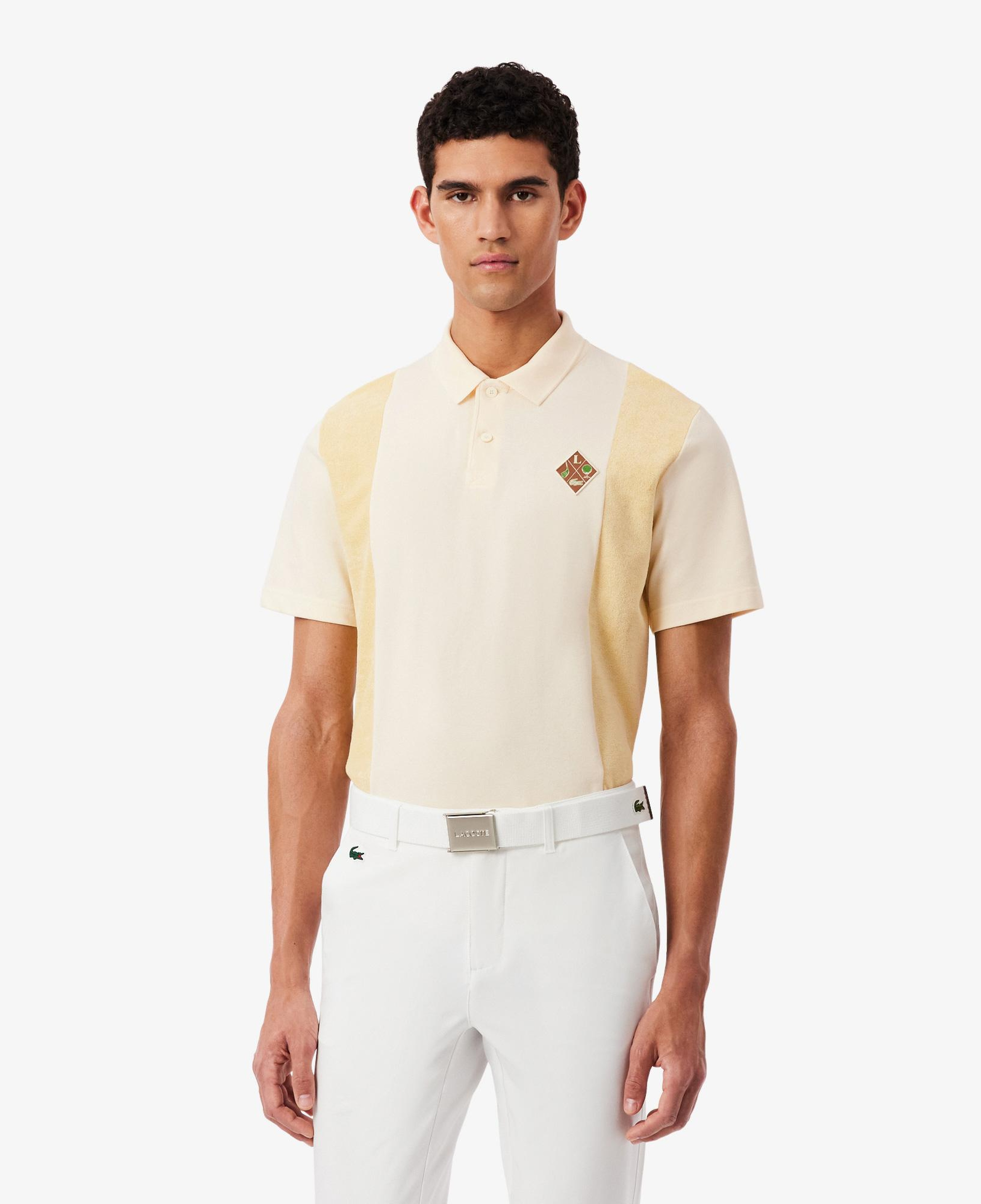 Erkek Relaxed Fit Polo Yaka Renk Bloklu Bej Polo