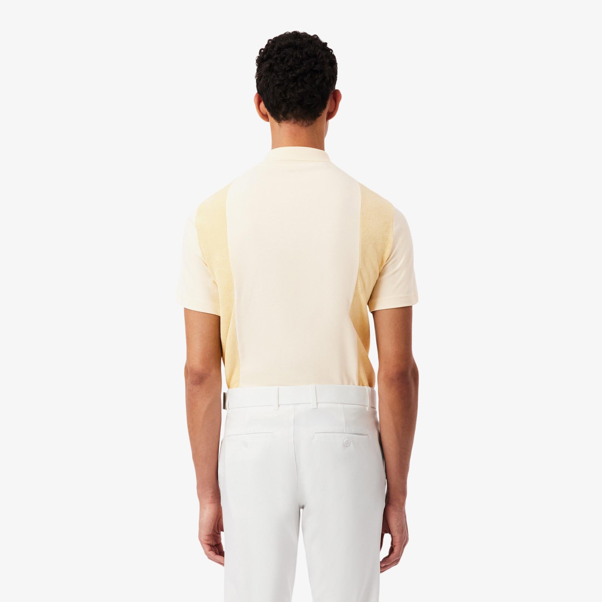 Erkek Relaxed Fit Polo Yaka Renk Bloklu Bej Polo