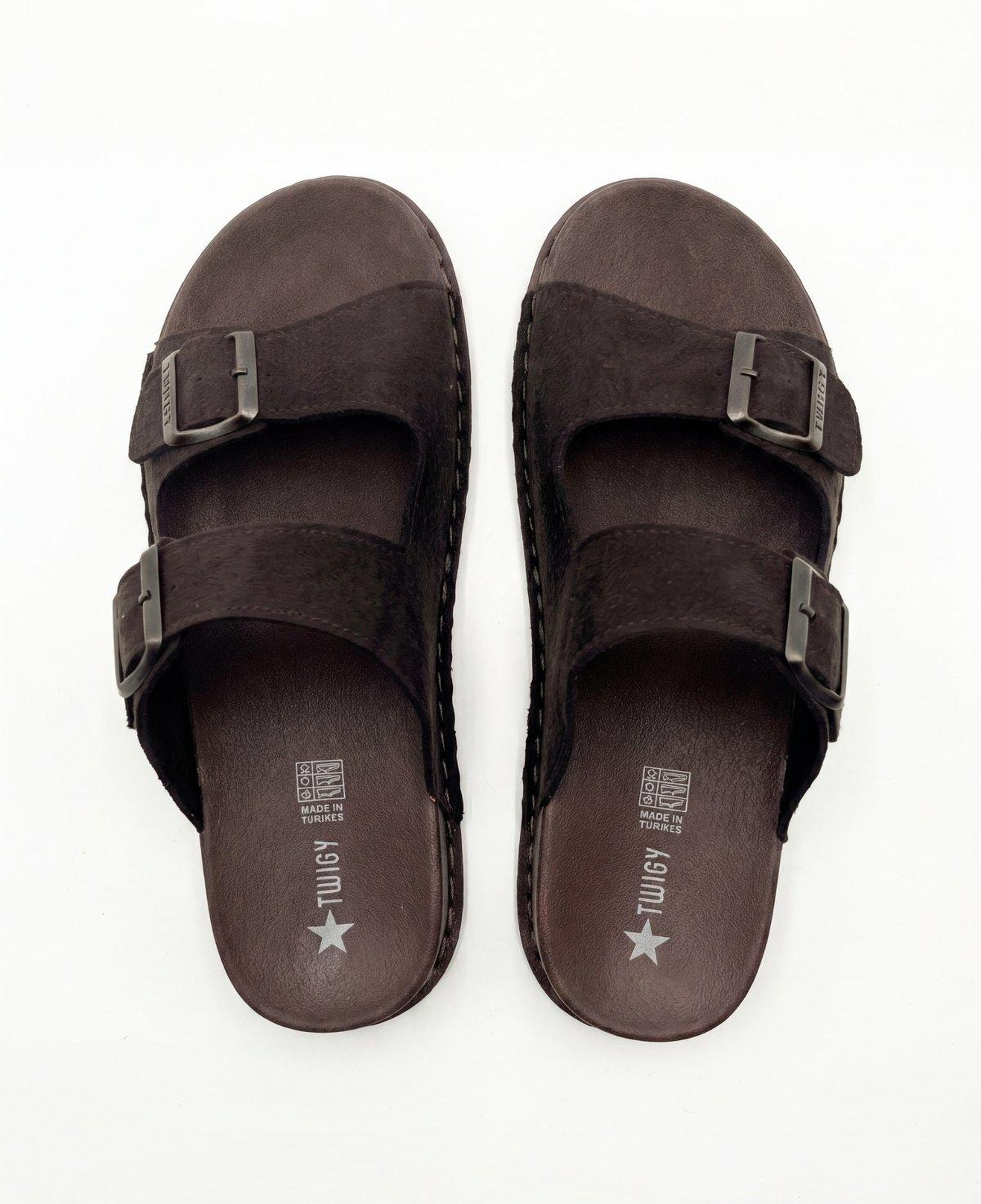Visca Çift Bantlı Erkek Terlik Kahverengi 41/45