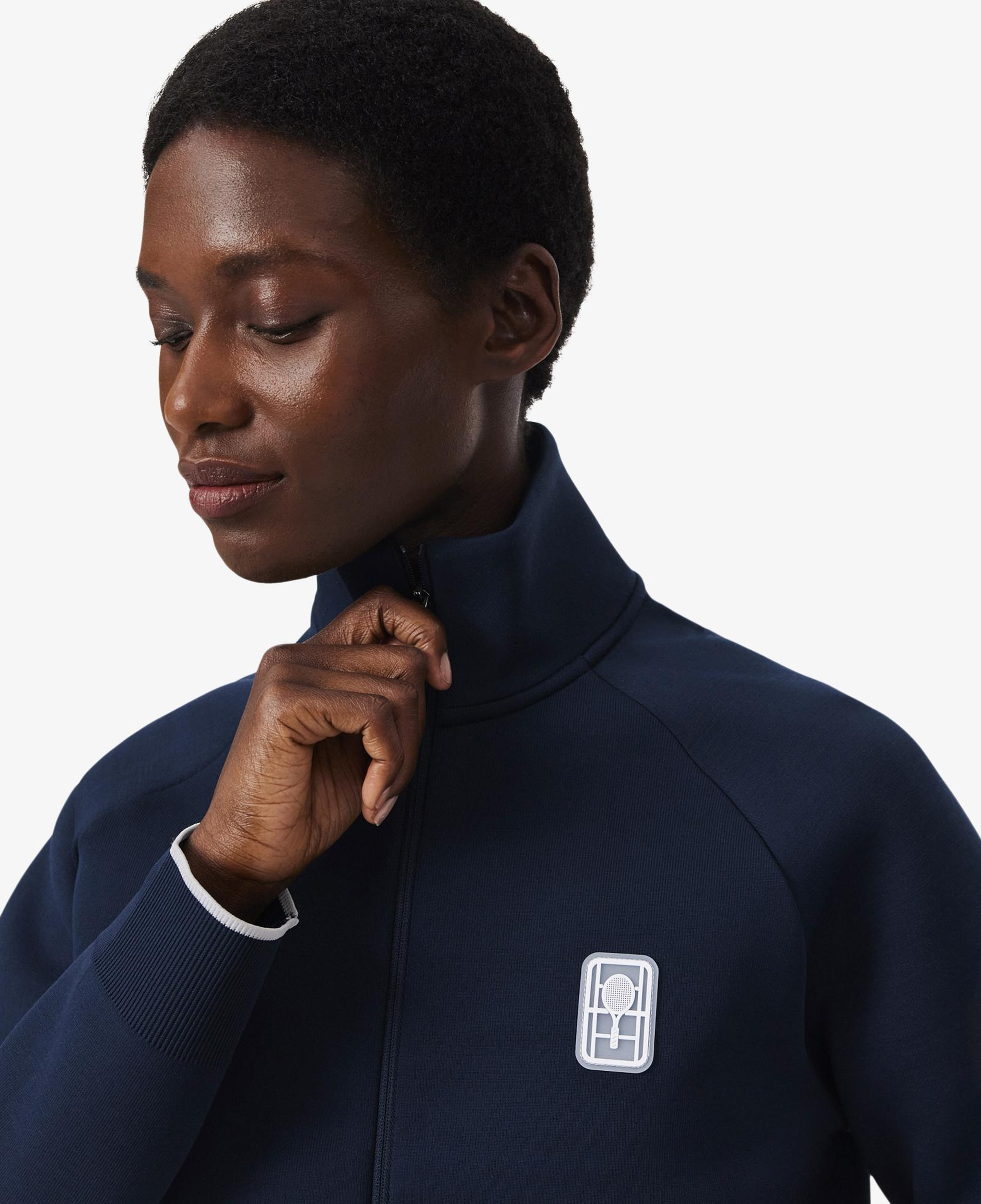 Kadın Relaxed Fit Fermuarlı Lacivert Sweatshirt