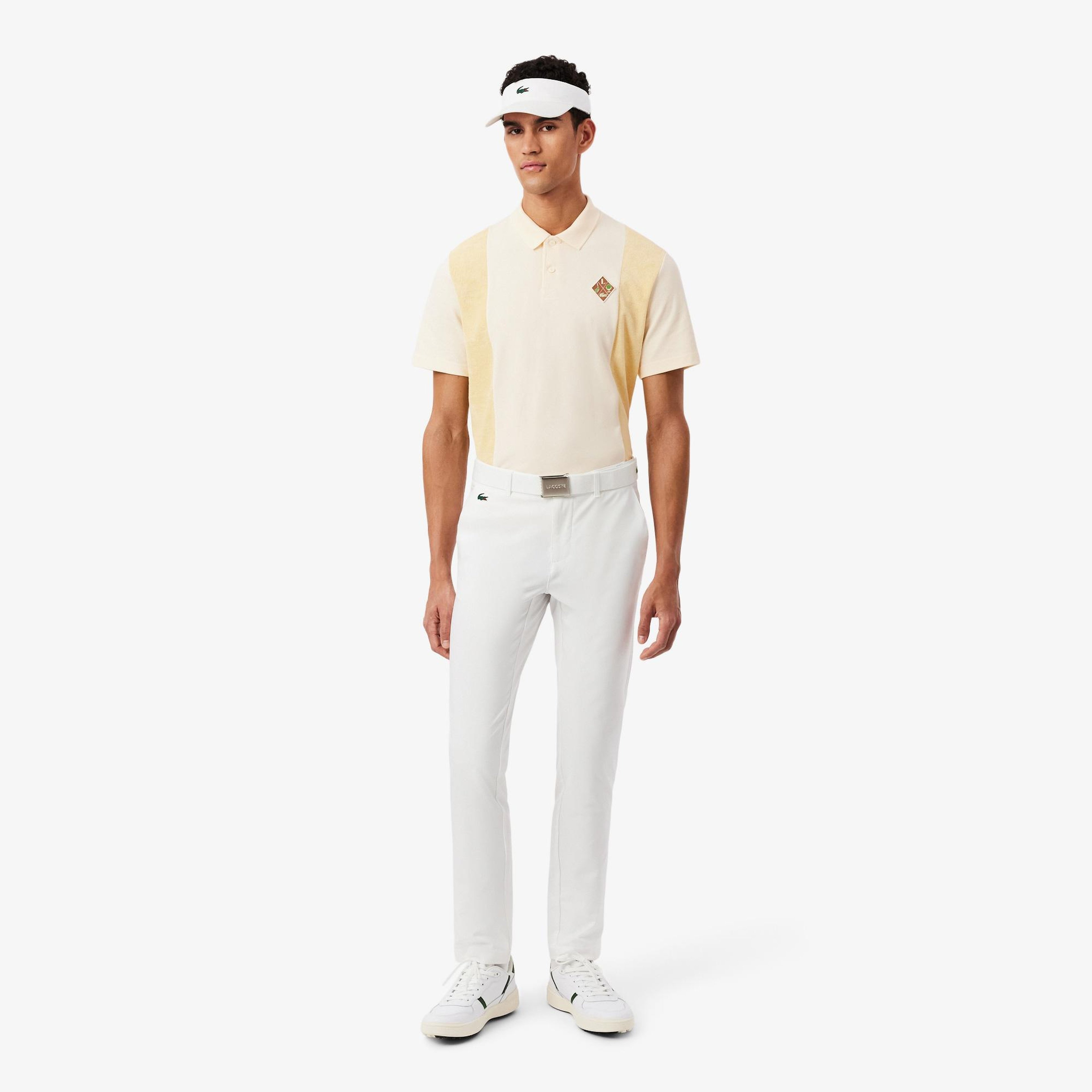 Erkek Relaxed Fit Polo Yaka Renk Bloklu Bej Polo