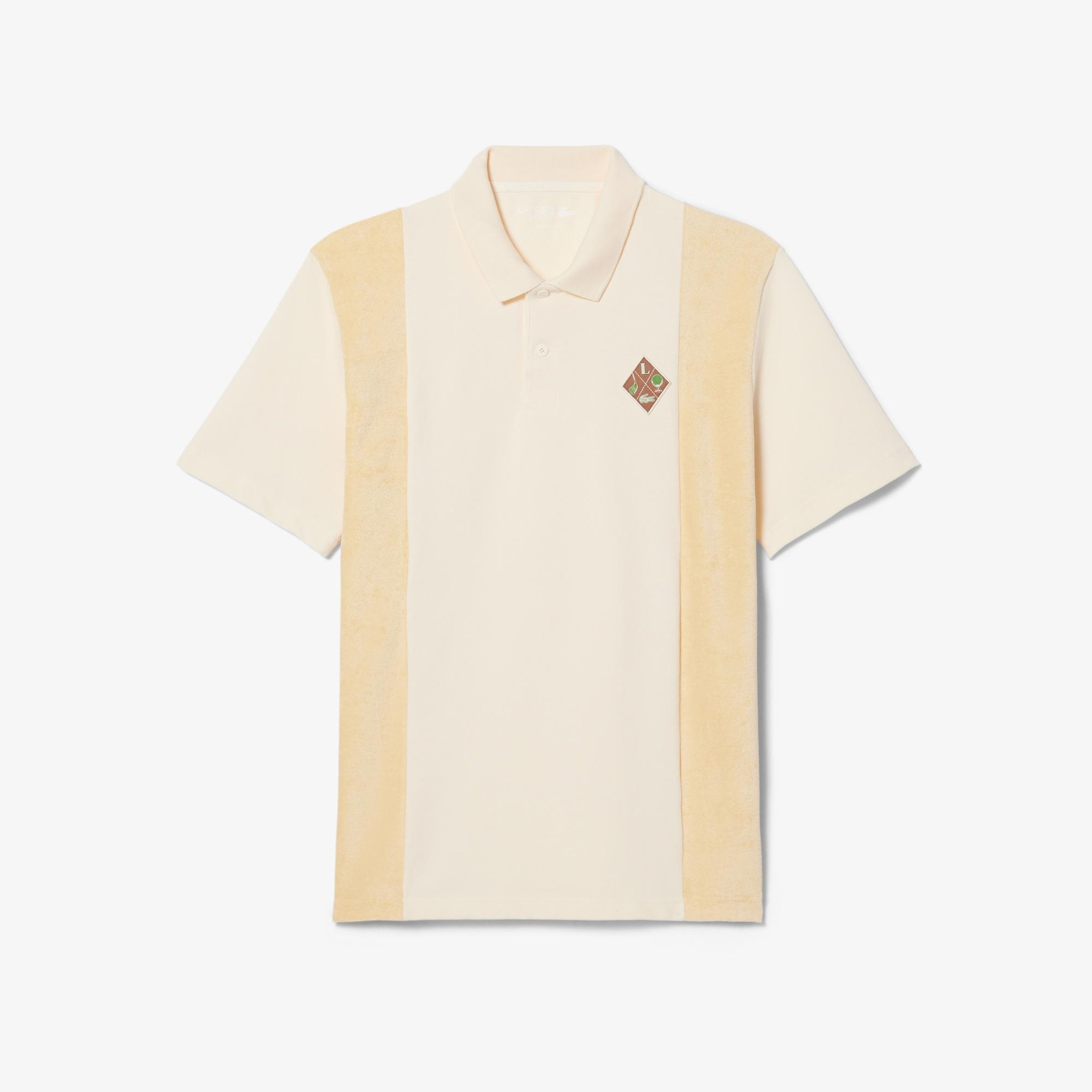 Erkek Relaxed Fit Polo Yaka Renk Bloklu Bej Polo
