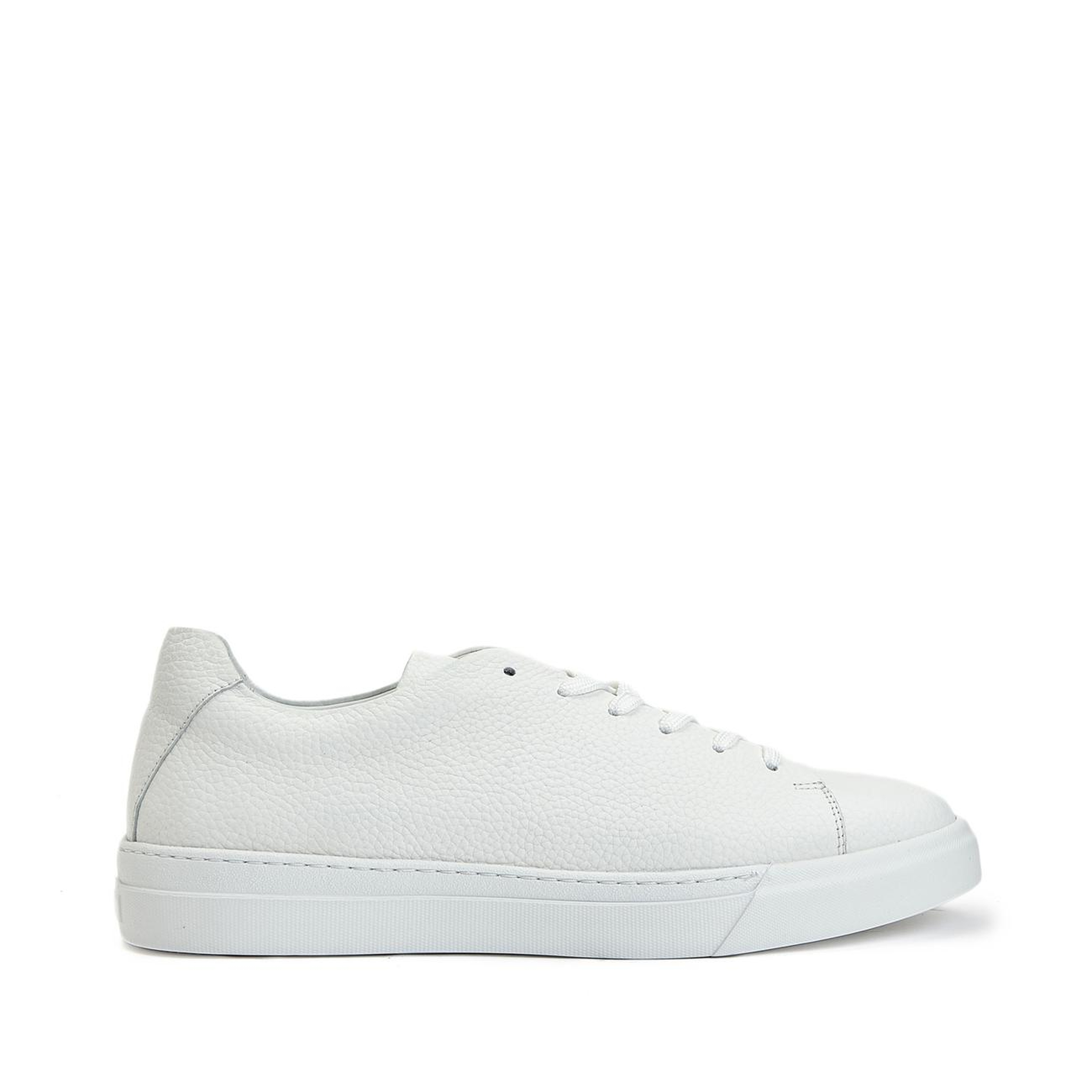 George Hogg Erkek Beyaz Yuvarlak Burun Deri Sneaker