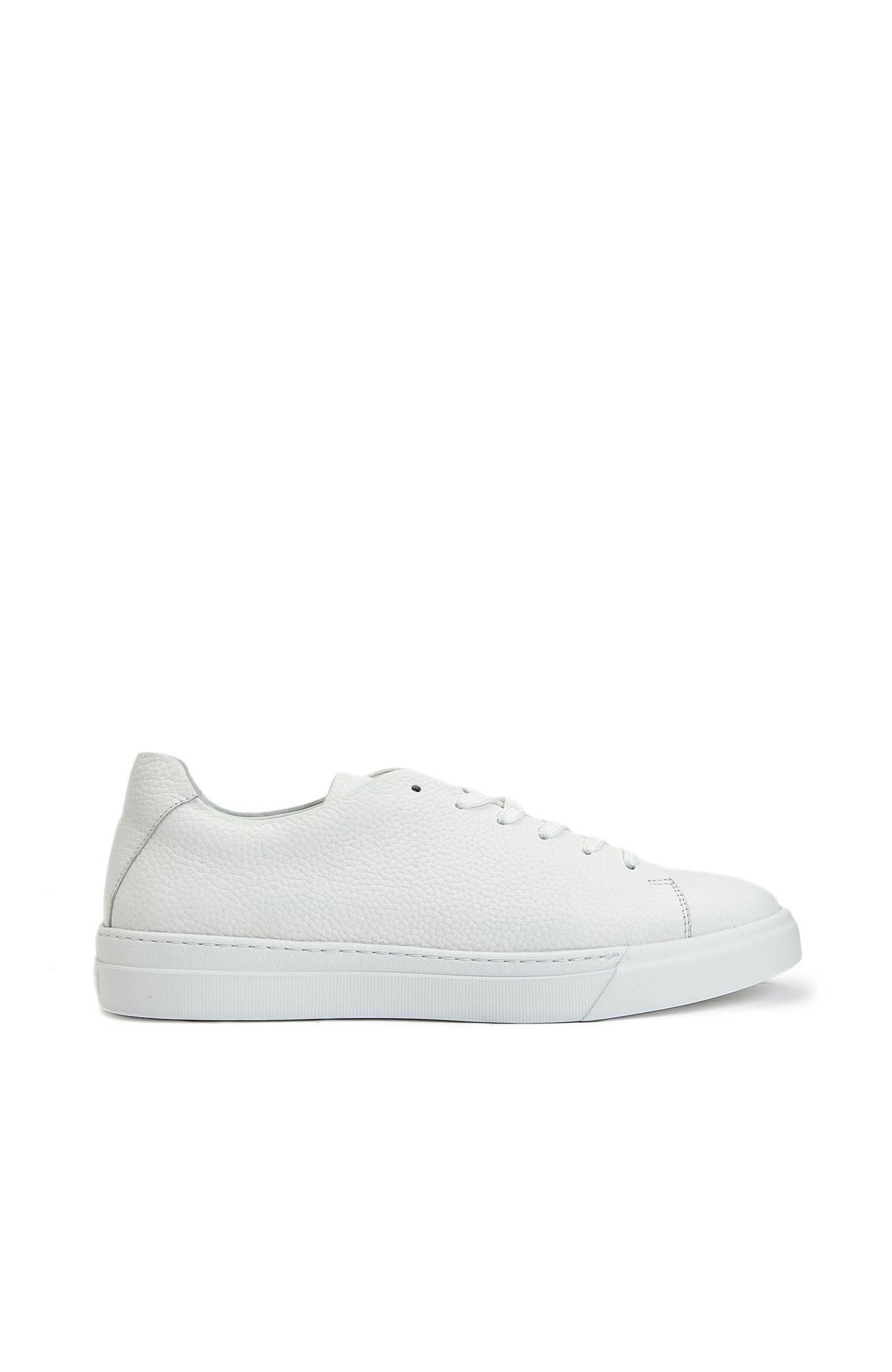 George Hogg Erkek Beyaz Yuvarlak Burun Deri Sneaker