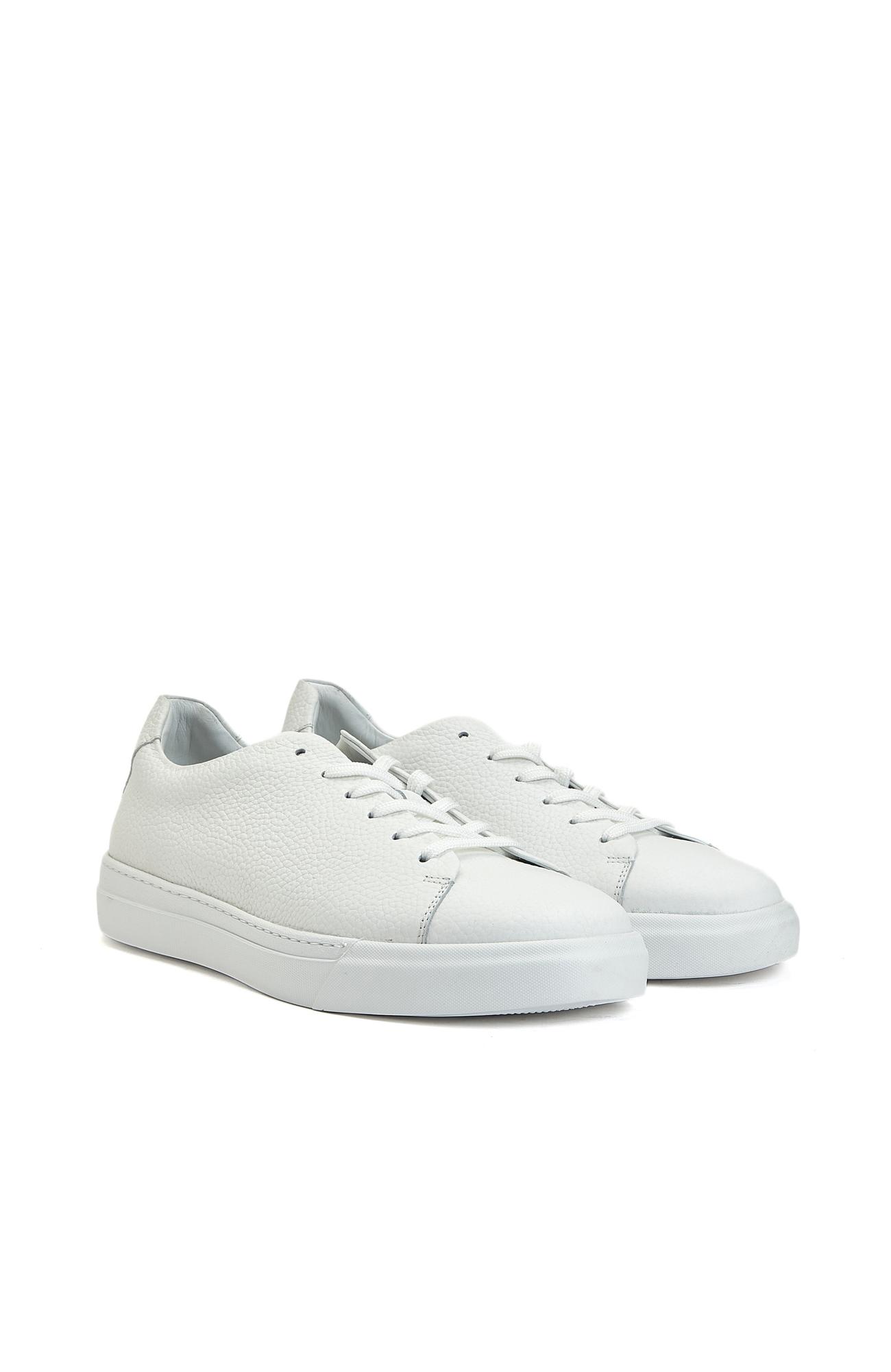 George Hogg Erkek Beyaz Yuvarlak Burun Deri Sneaker