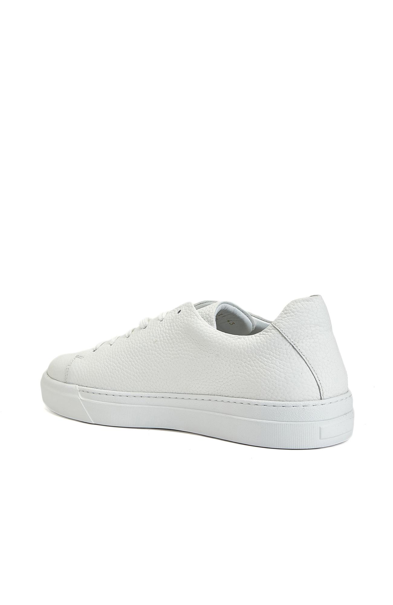 George Hogg Erkek Beyaz Yuvarlak Burun Deri Sneaker