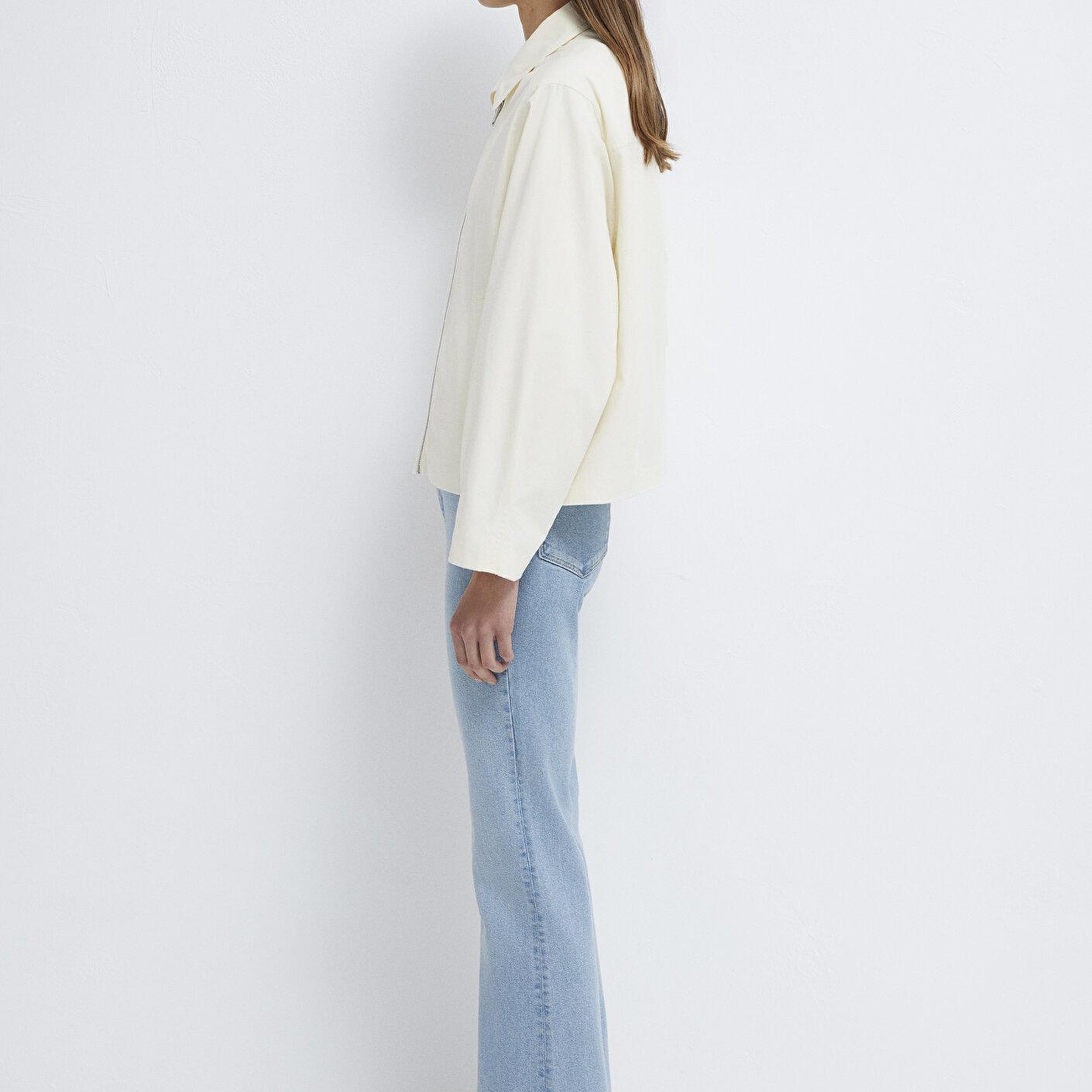 Mavi Ekru Ceket Oversize / Geniş Kesim 1110821-70056