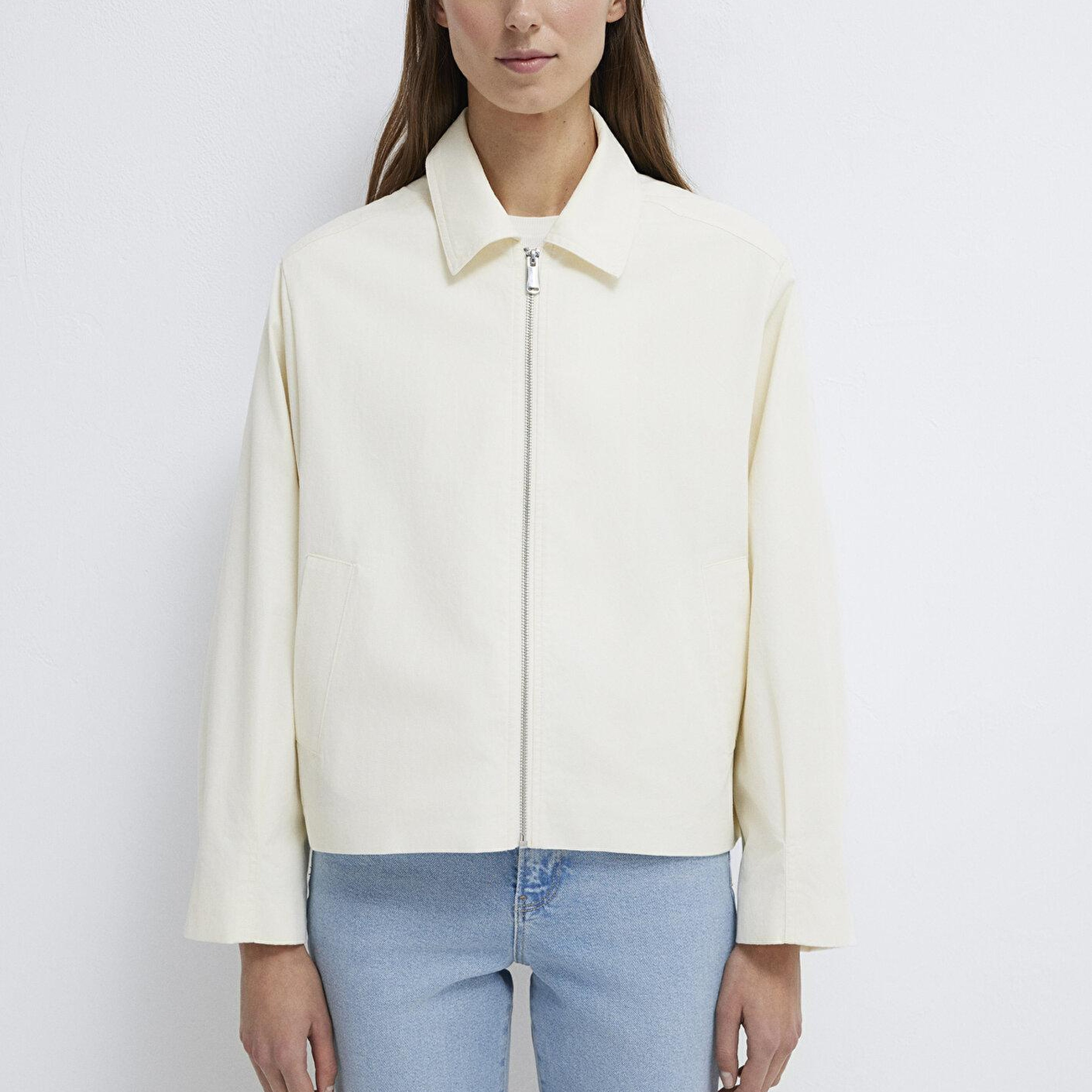 Mavi Ekru Ceket Oversize / Geniş Kesim 1110821-70056