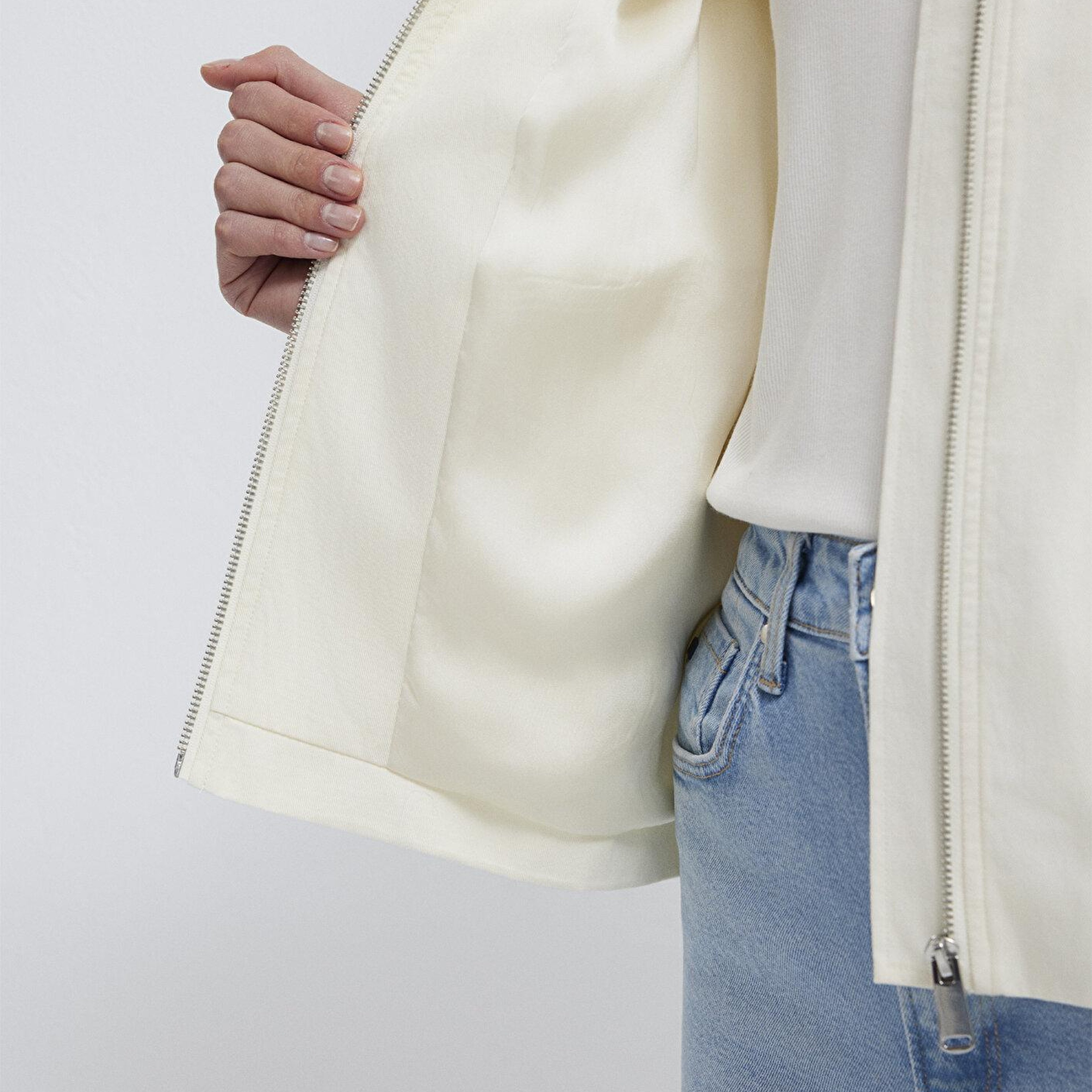 Mavi Ekru Ceket Oversize / Geniş Kesim 1110821-70056