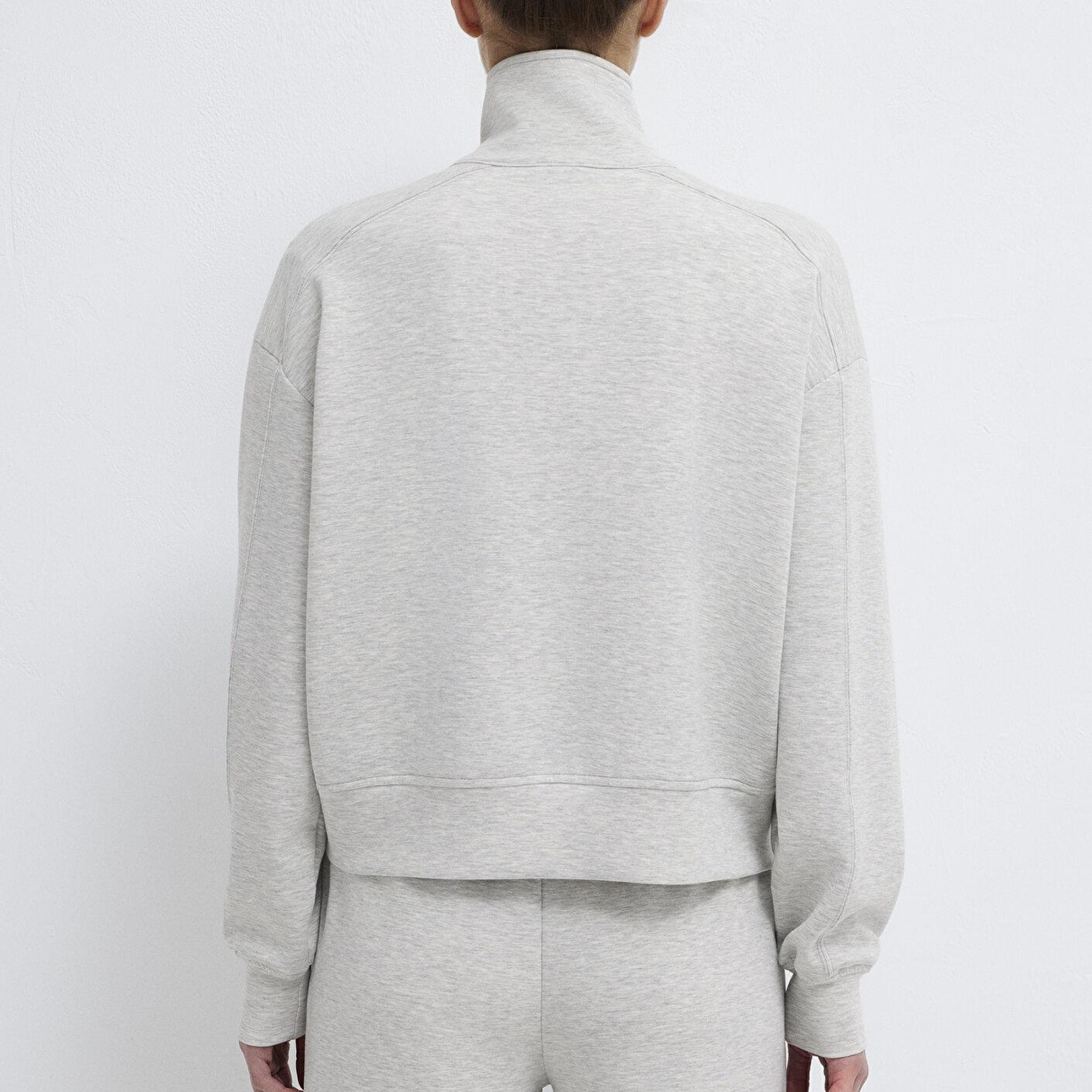 Mavi Dik Yaka Fermuarlı Gri Sweatshirt 1S10506-83096