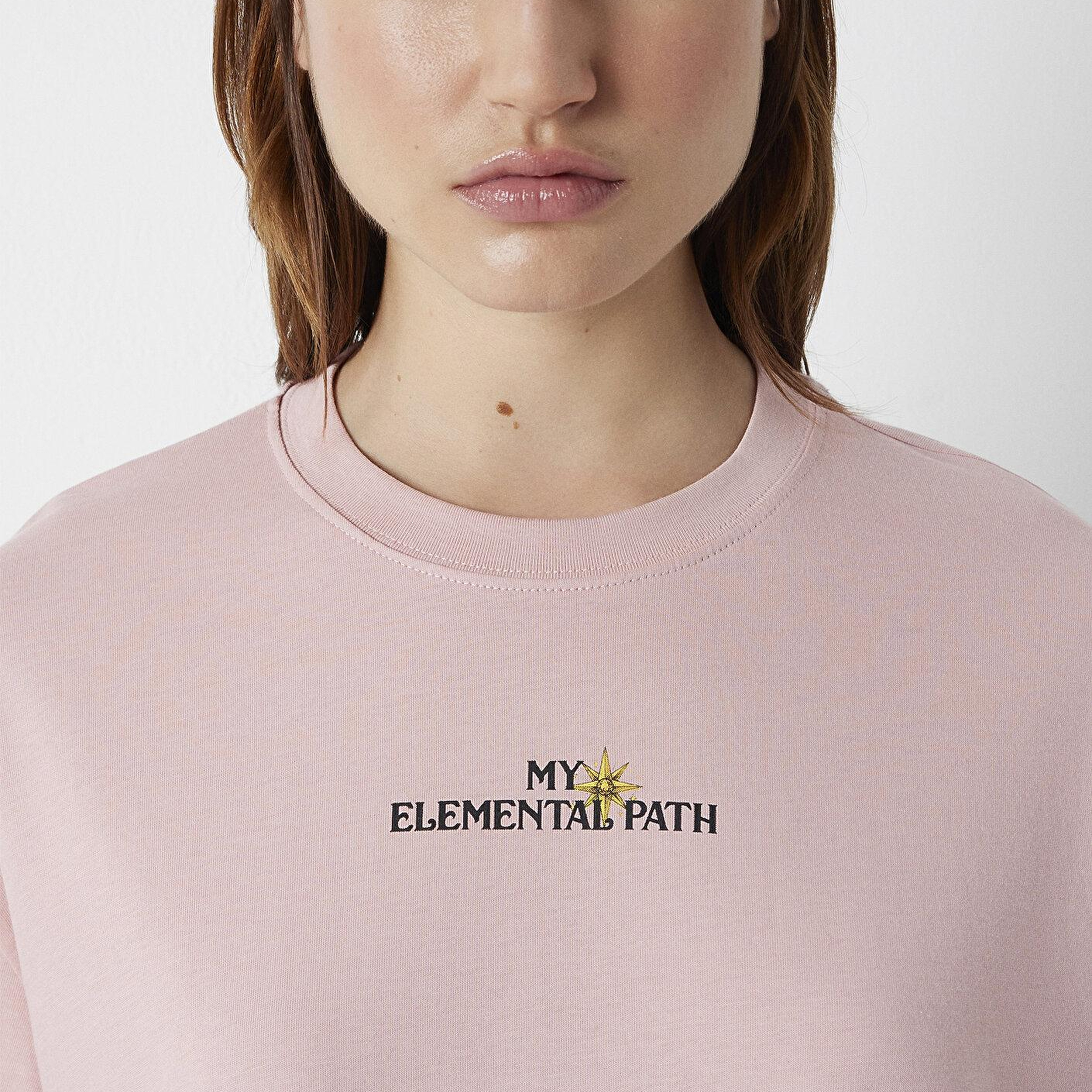 Mavi Pembe Tişört Boxy Fit 1614128-71018