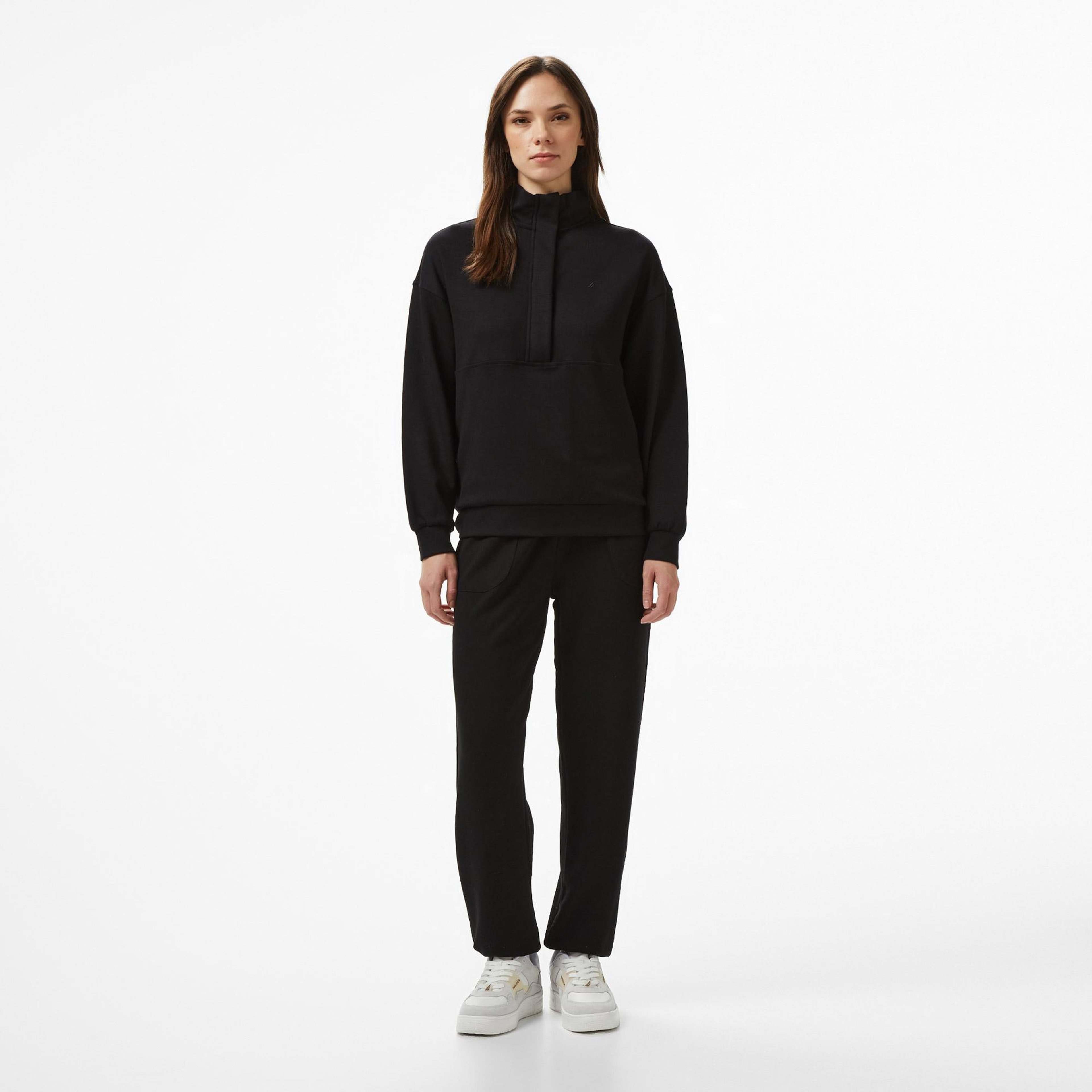 Nautica Kadın Siyah Regular Fit Sweatshirt