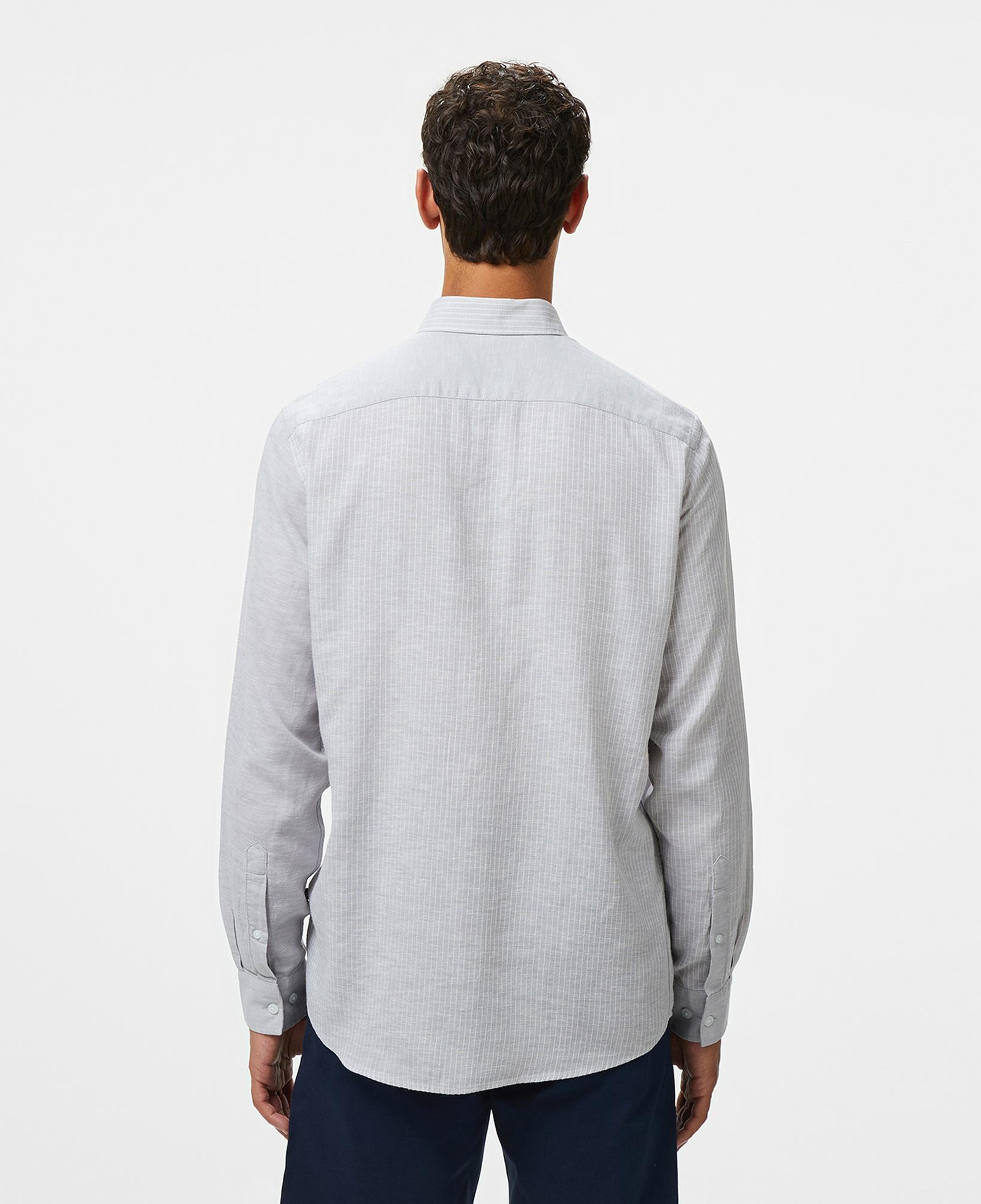 Nautica Erkek Gri Classic Fit Çizgili Gömlek