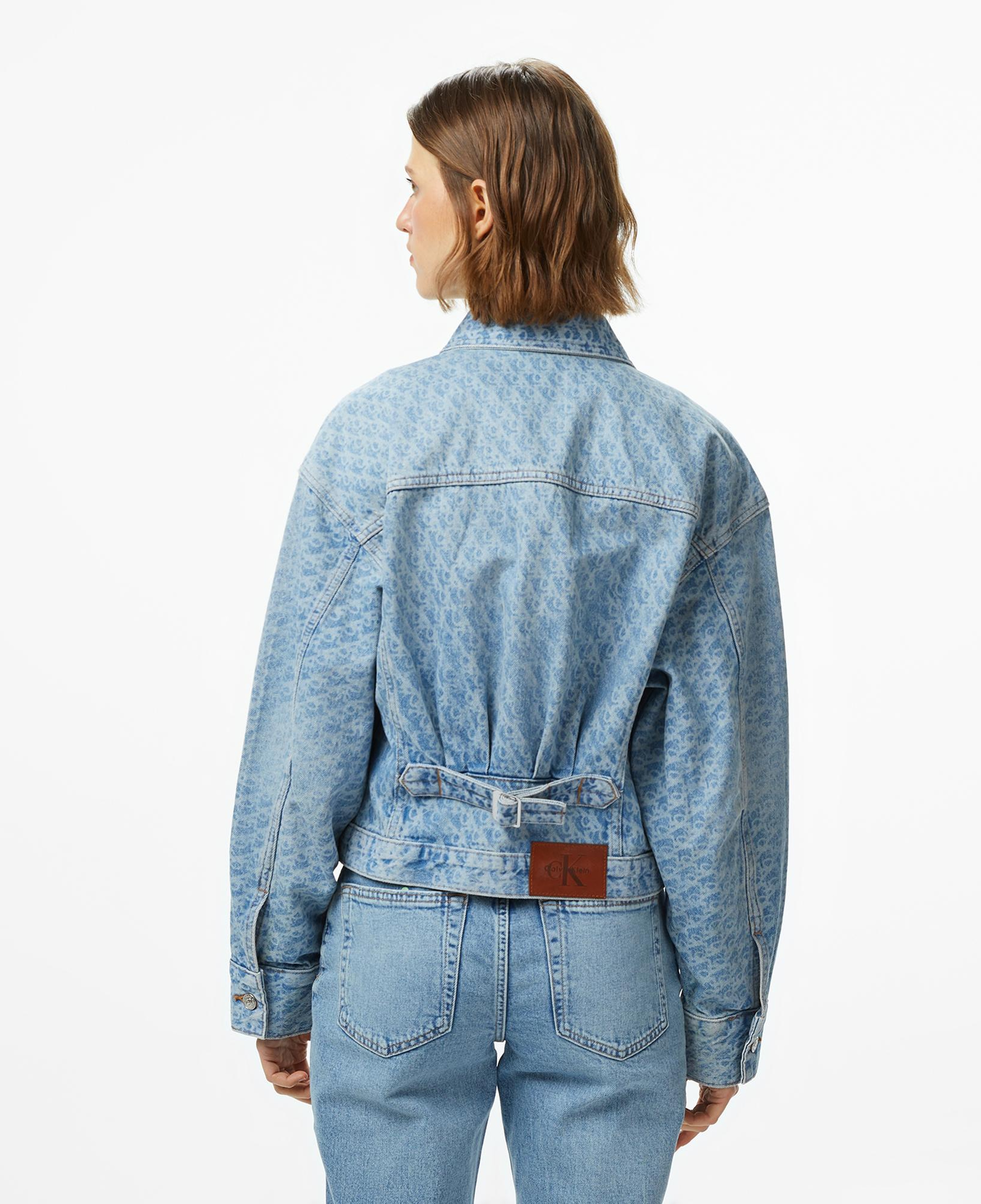 Calvin Klein Cinched Trucker Printed Kadın Mavi Ceket