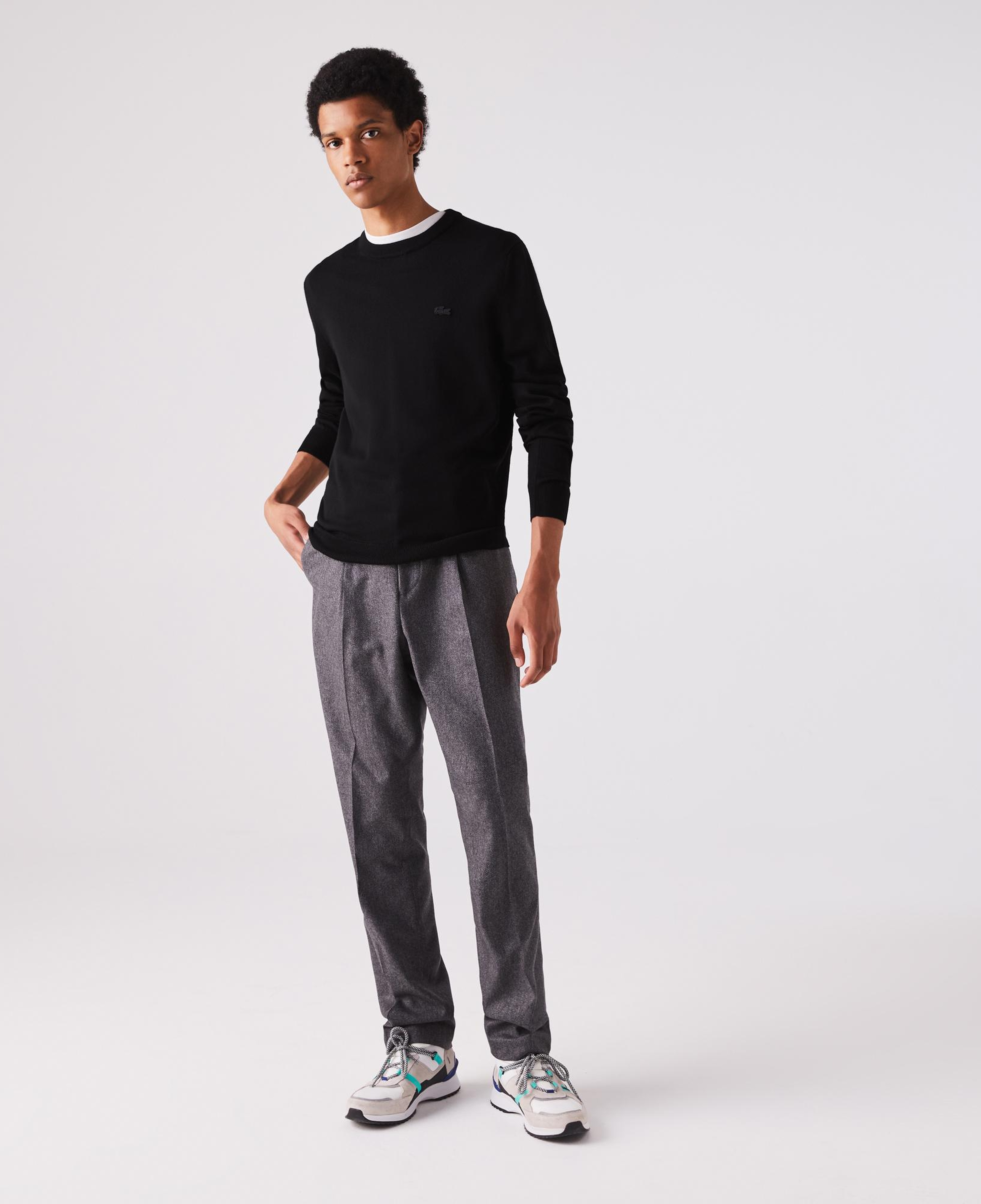 Lacoste Erkek Regular Fit Boğazlı Yaka Siyah Kazak