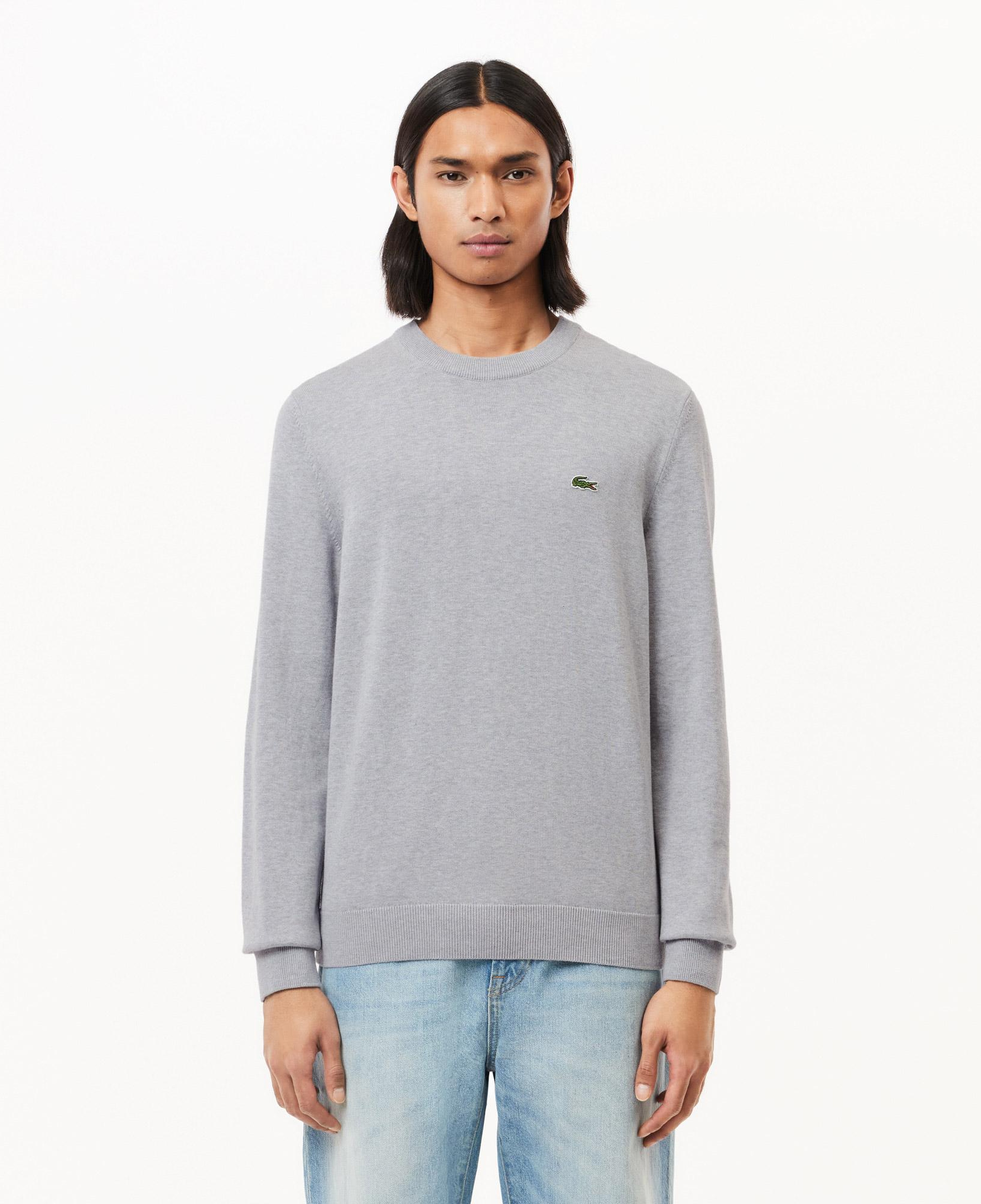 Lacoste Erkek Regular Fit Bisiklet Yaka Gri Kazak