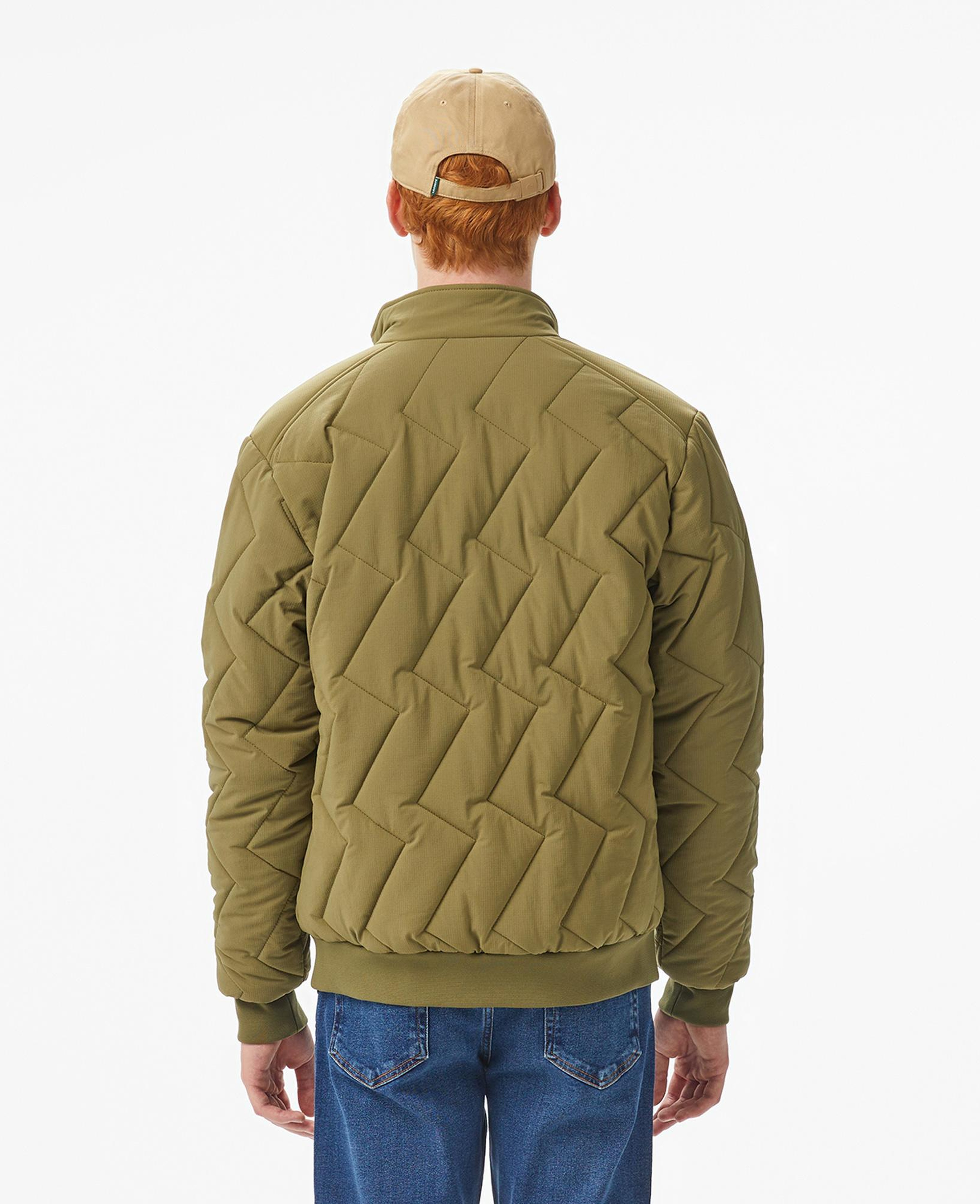 Lacoste Erkek Dik Yaka Kapitone Yeşil Mont