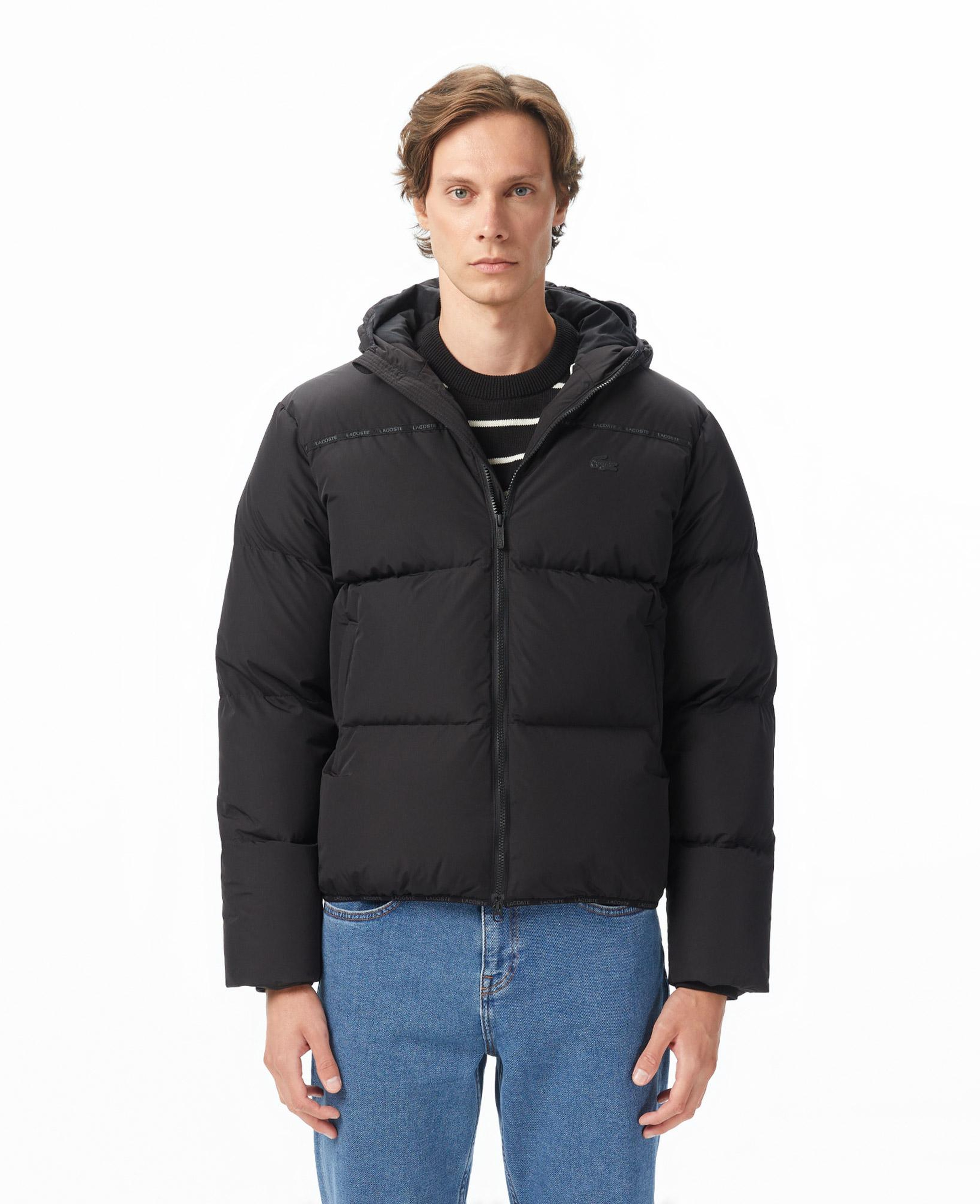 Lacoste Erkek Relaxed Fit Kapüşonlu Siyah Mont