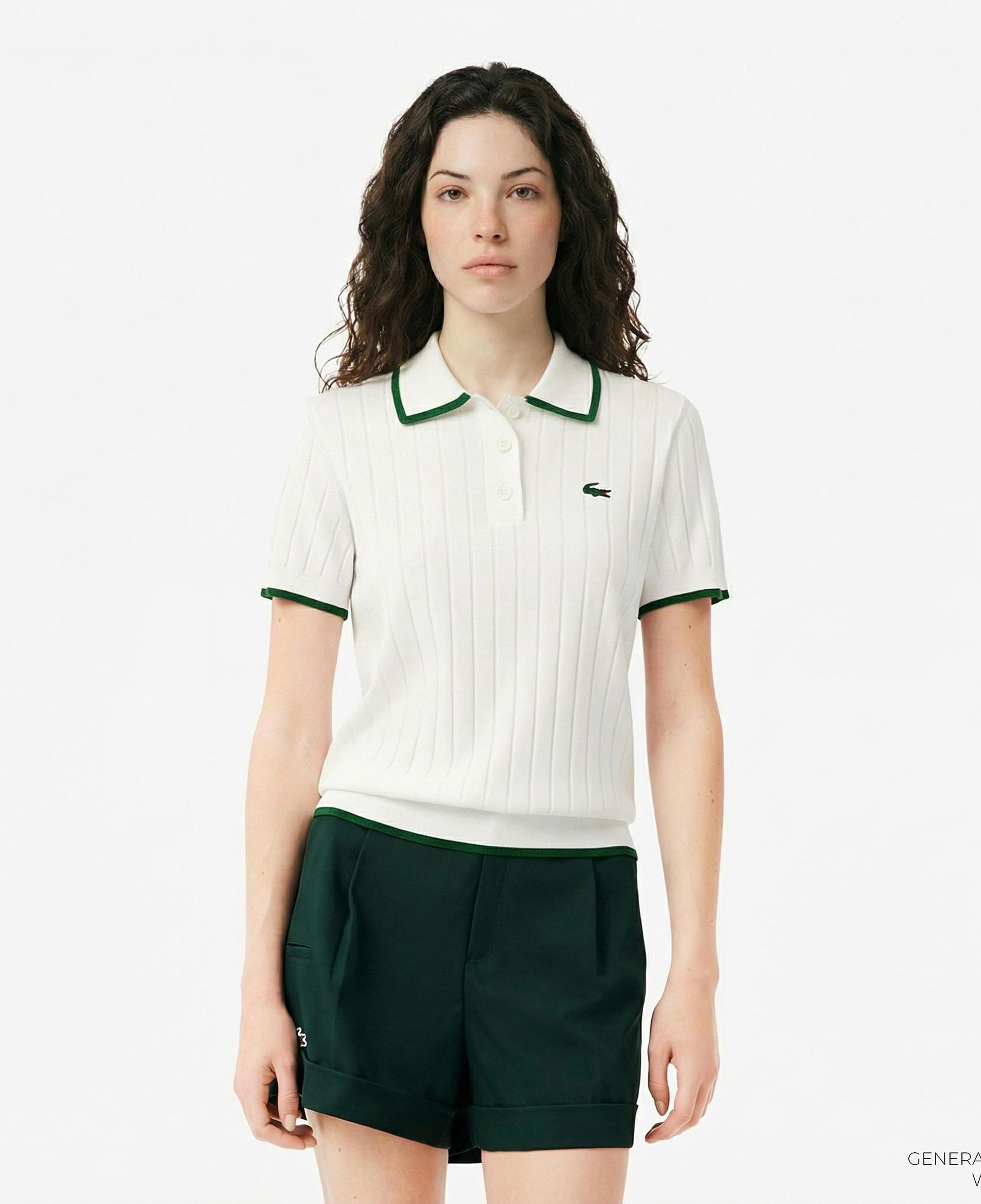 Lacoste Kadın Regular Fit Kısa Kollu Polo Yaka Beyaz Triko
