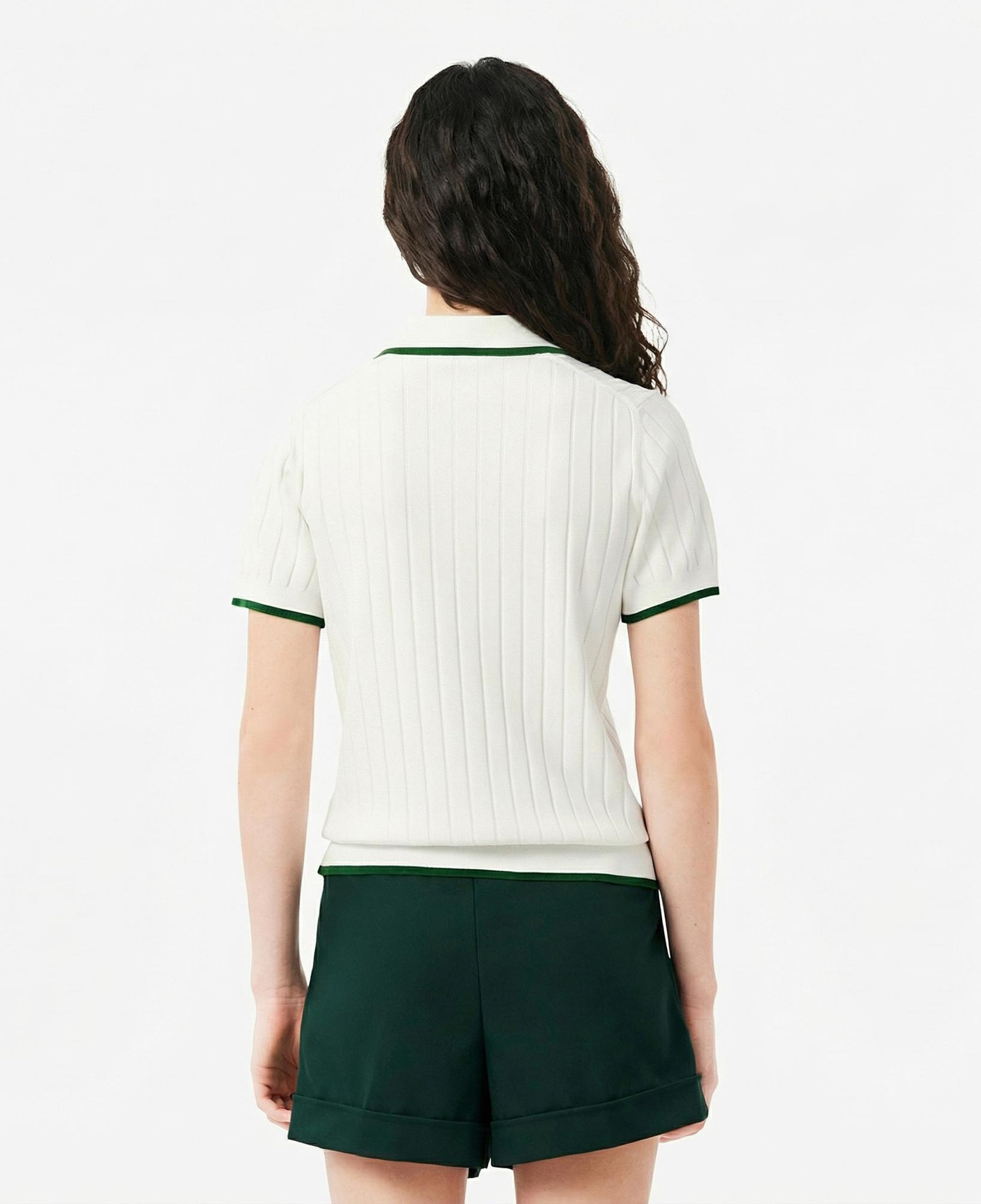 Lacoste Kadın Regular Fit Kısa Kollu Polo Yaka Beyaz Triko