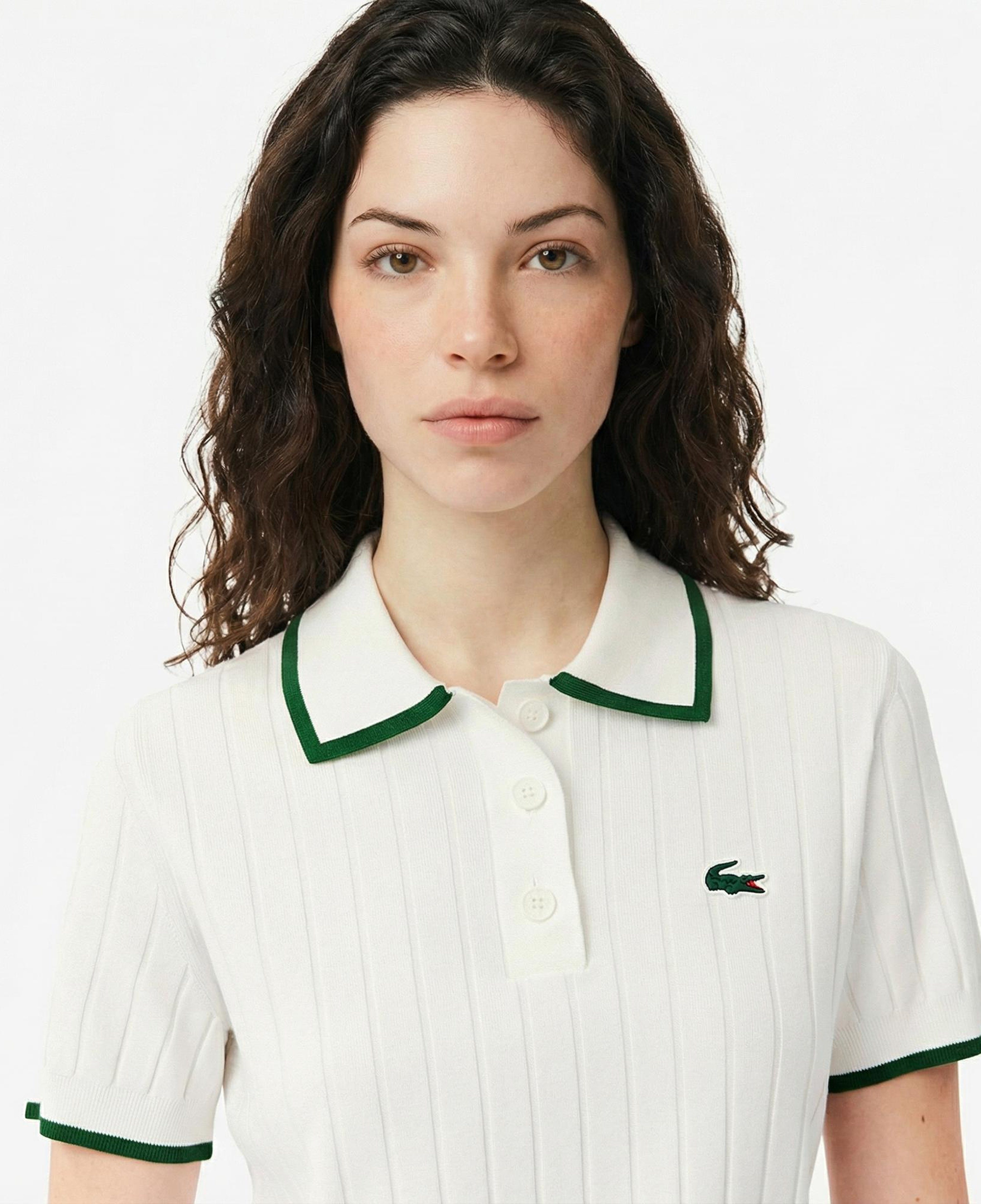 Lacoste Kadın Regular Fit Kısa Kollu Polo Yaka Beyaz Triko