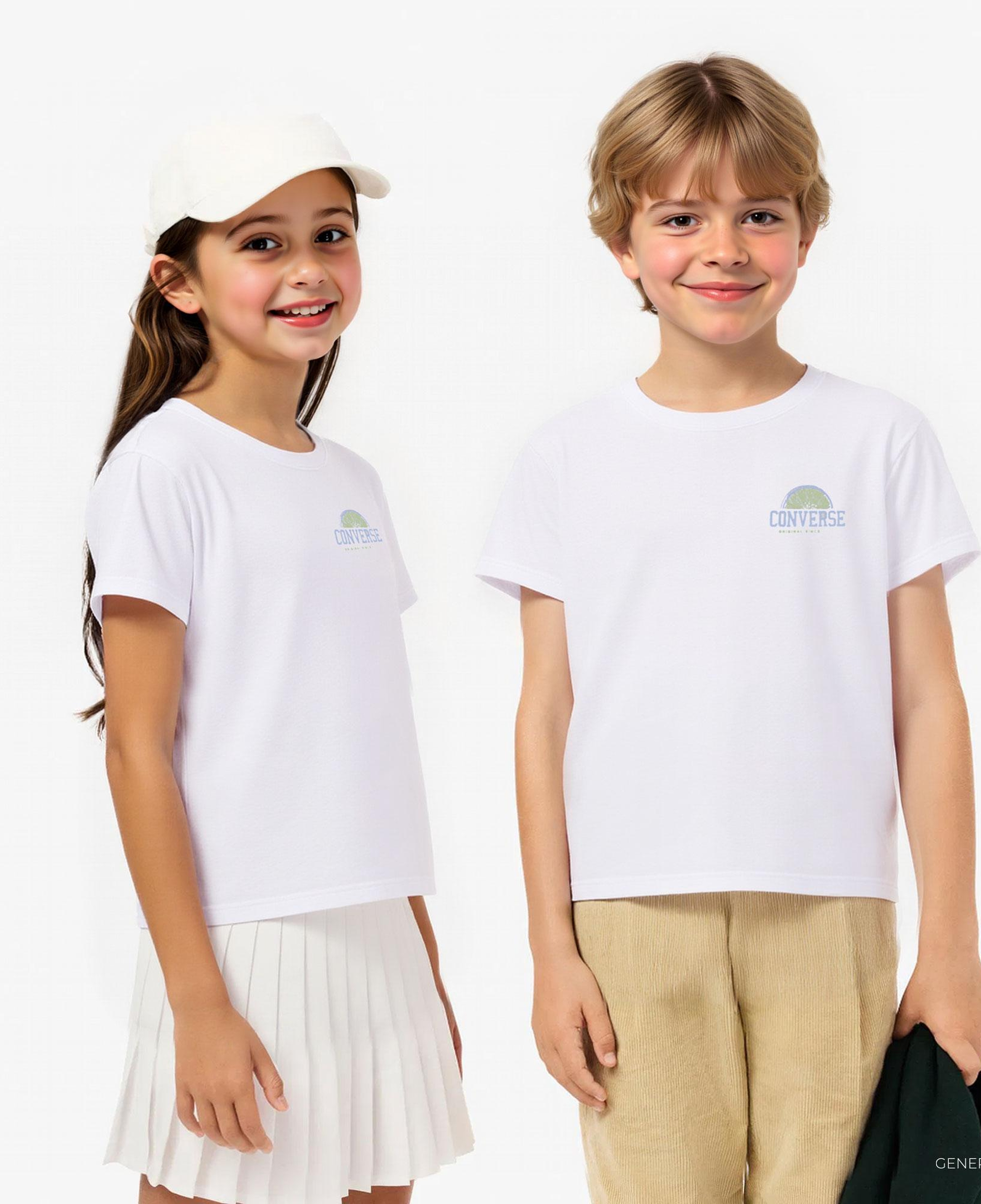 Converse Boxy Çocuk Beyaz T-Shirt
