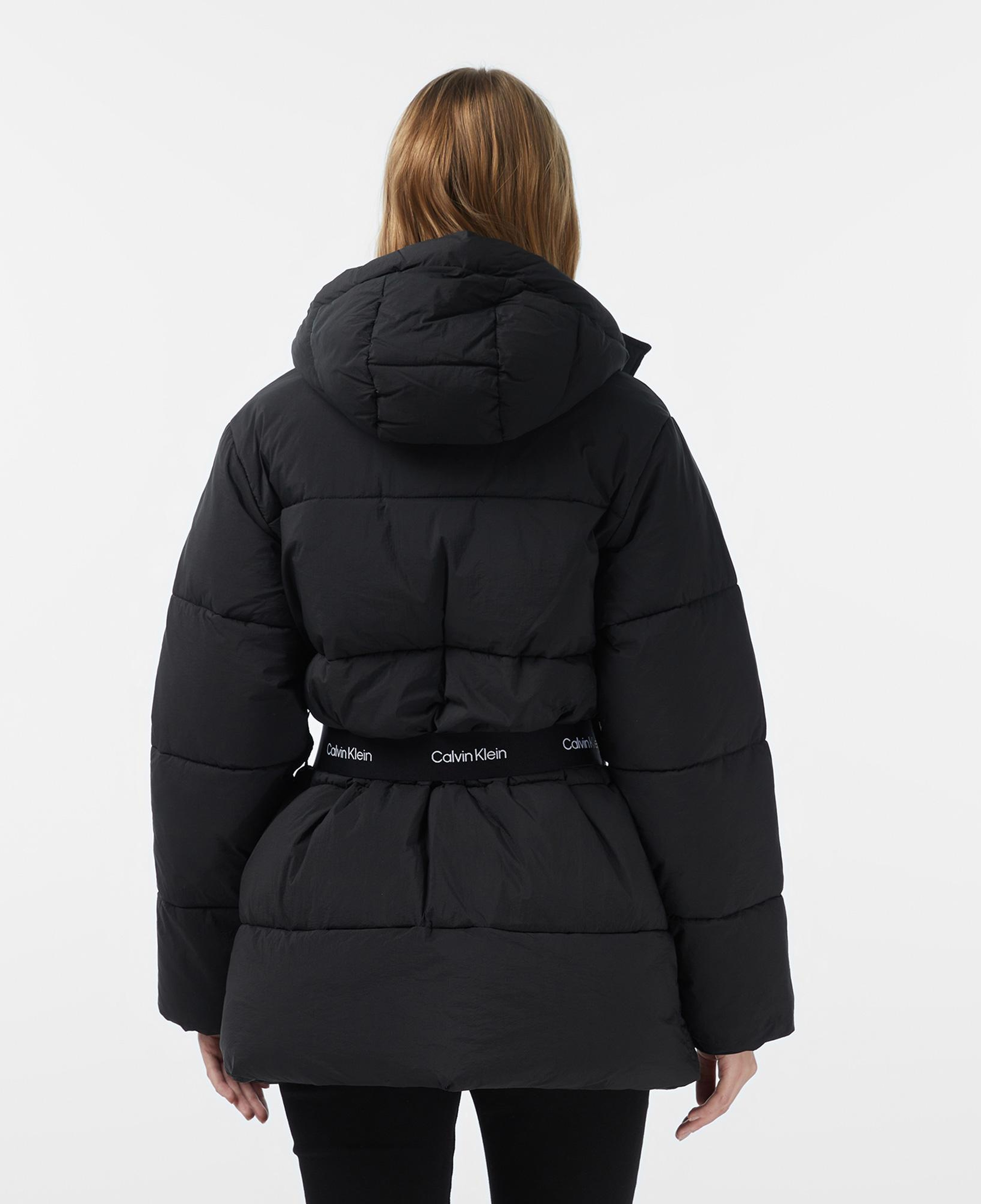 Calvin Klein Belted Midweight Puffer Kadın Siyah Mont
