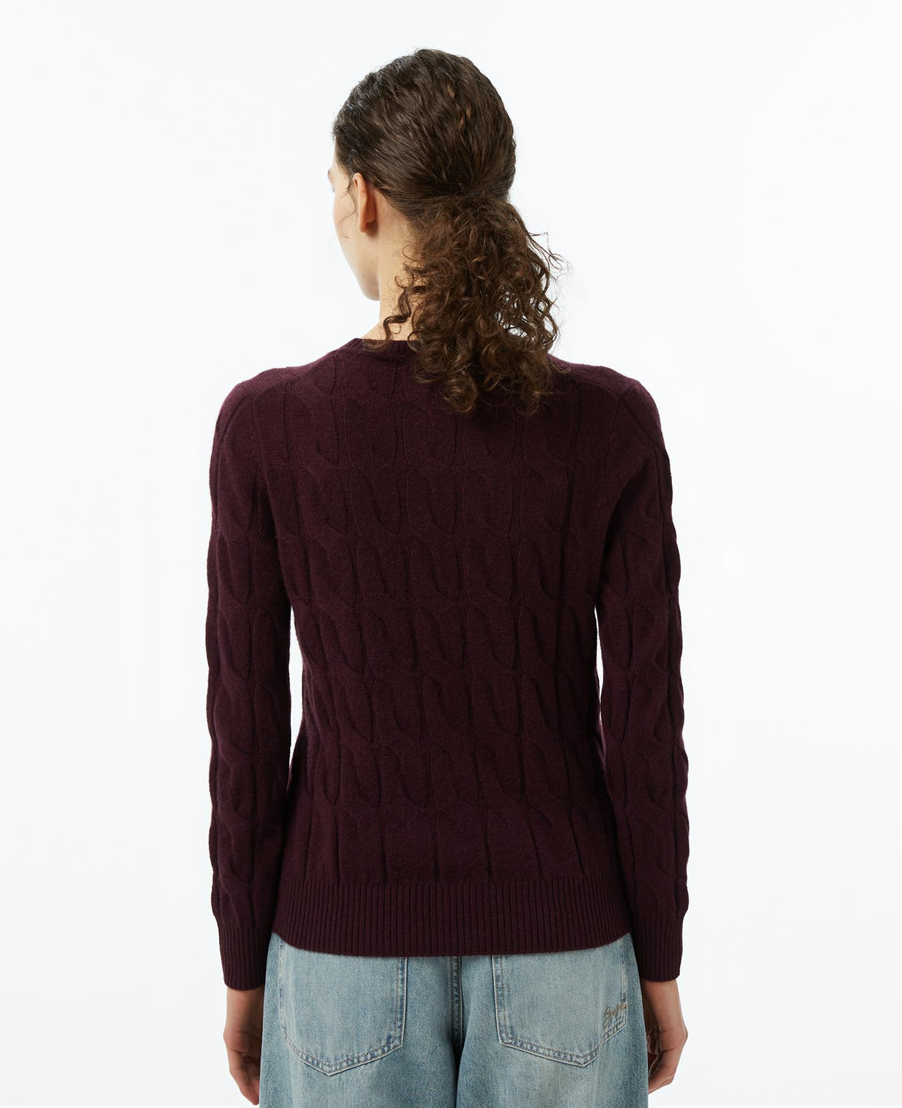 Tommy Hilfiger Soft Wool Cable Kadın Bordo Kazak
