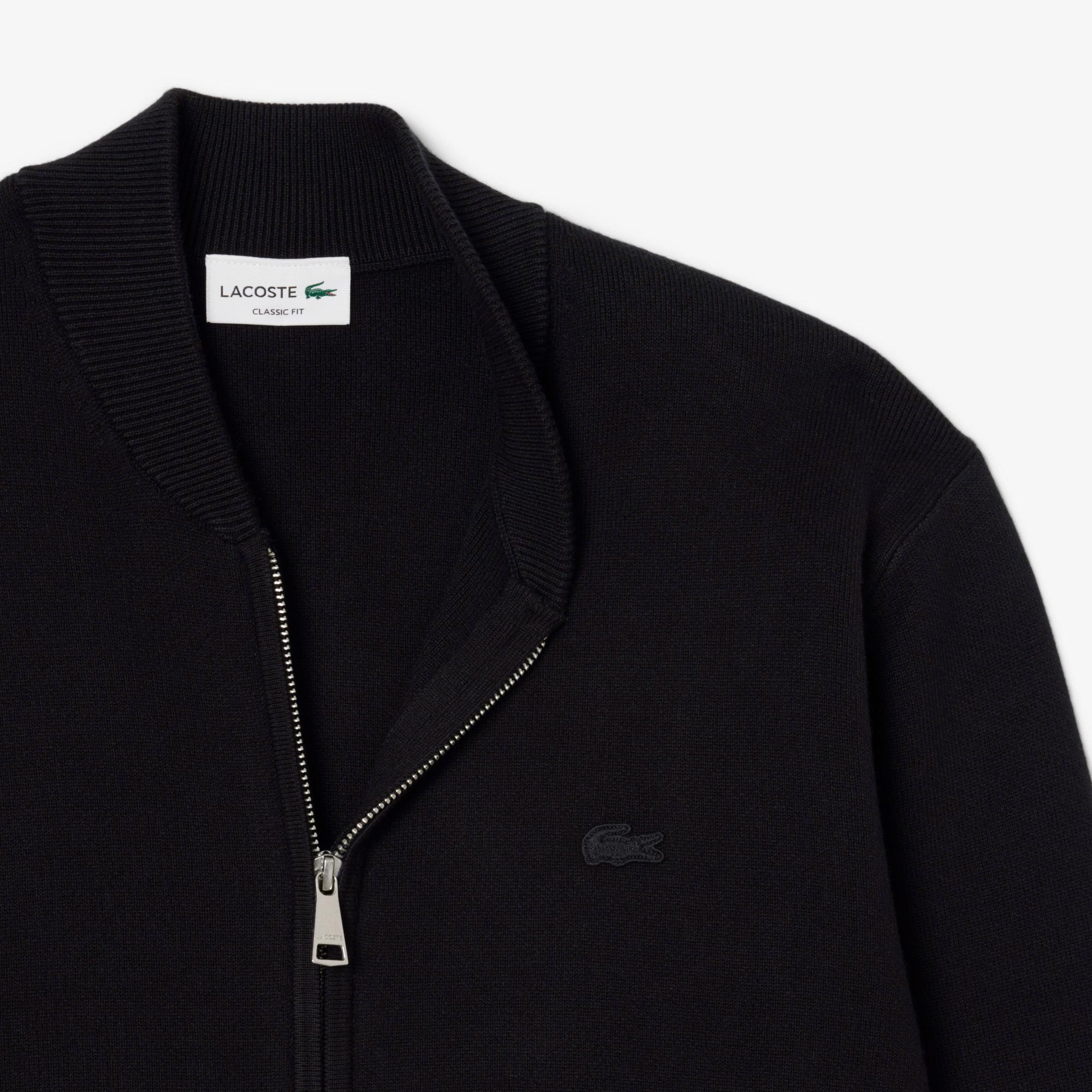 Lacoste Erkek Classic Fit Fermuarlı Siyah Hırka