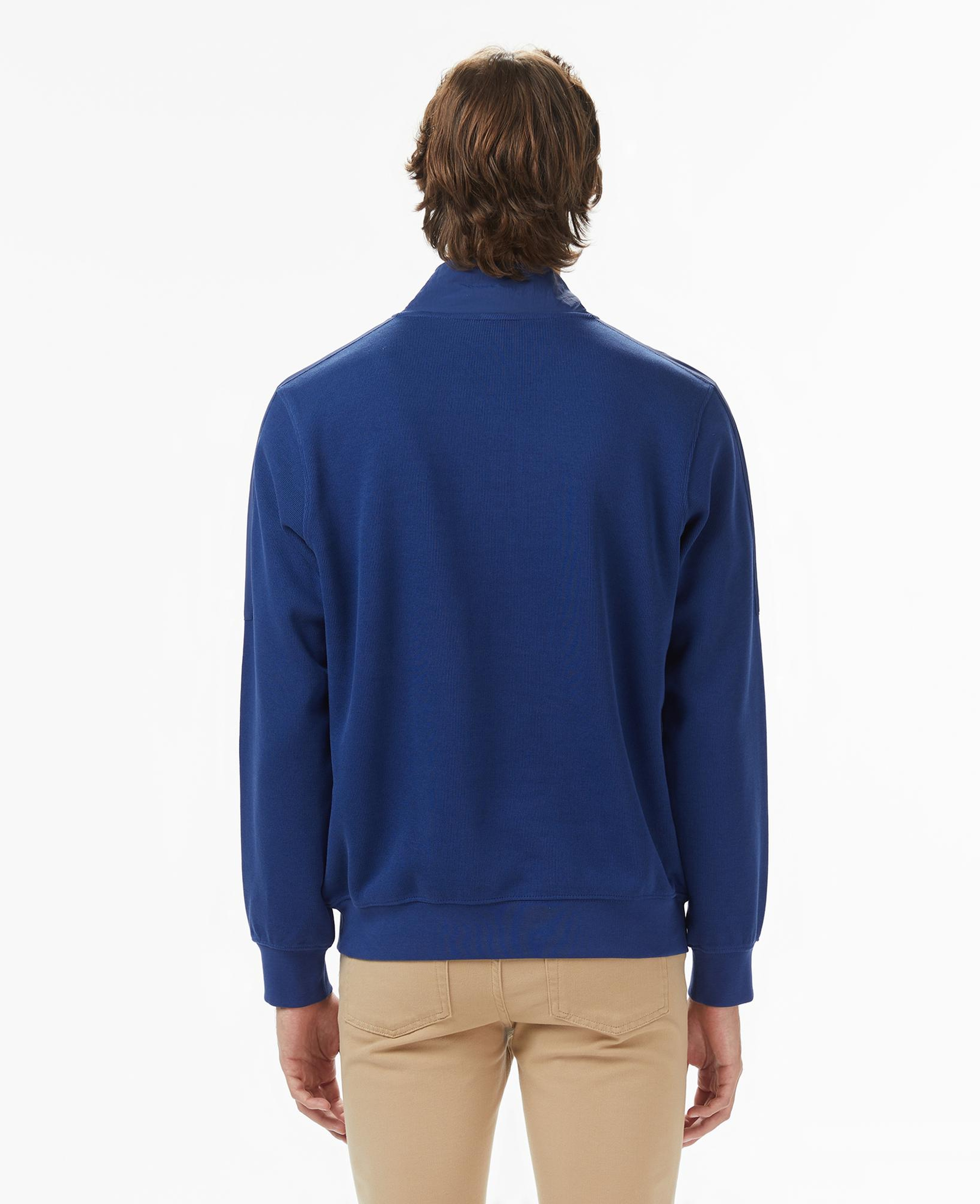 Lacoste Erkek Yarım Fermuarlı Renk Bloklu Lacivert Sweatshirt