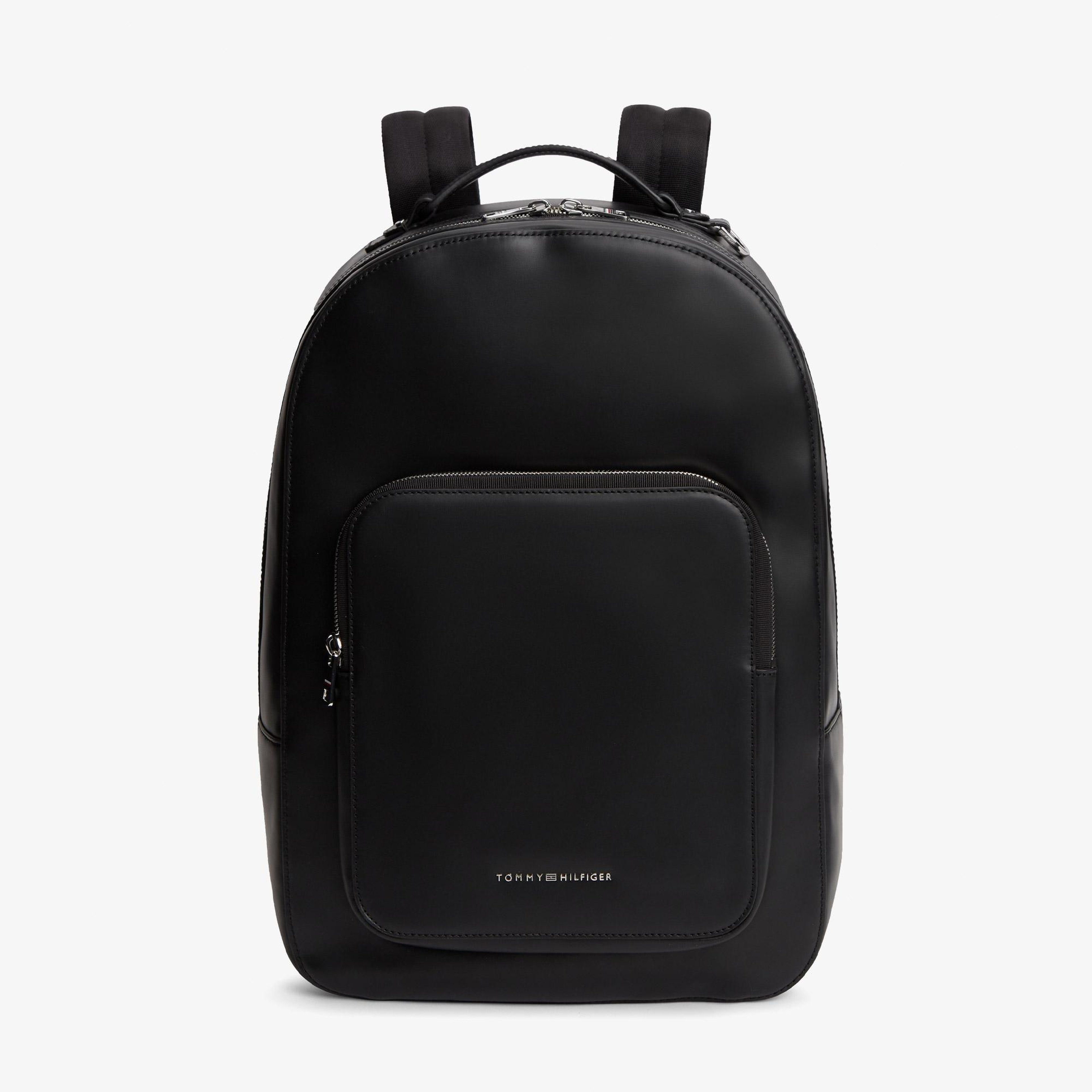 Tommy Hilfiger Business Leather Erkek Siyah Sırt Çantası