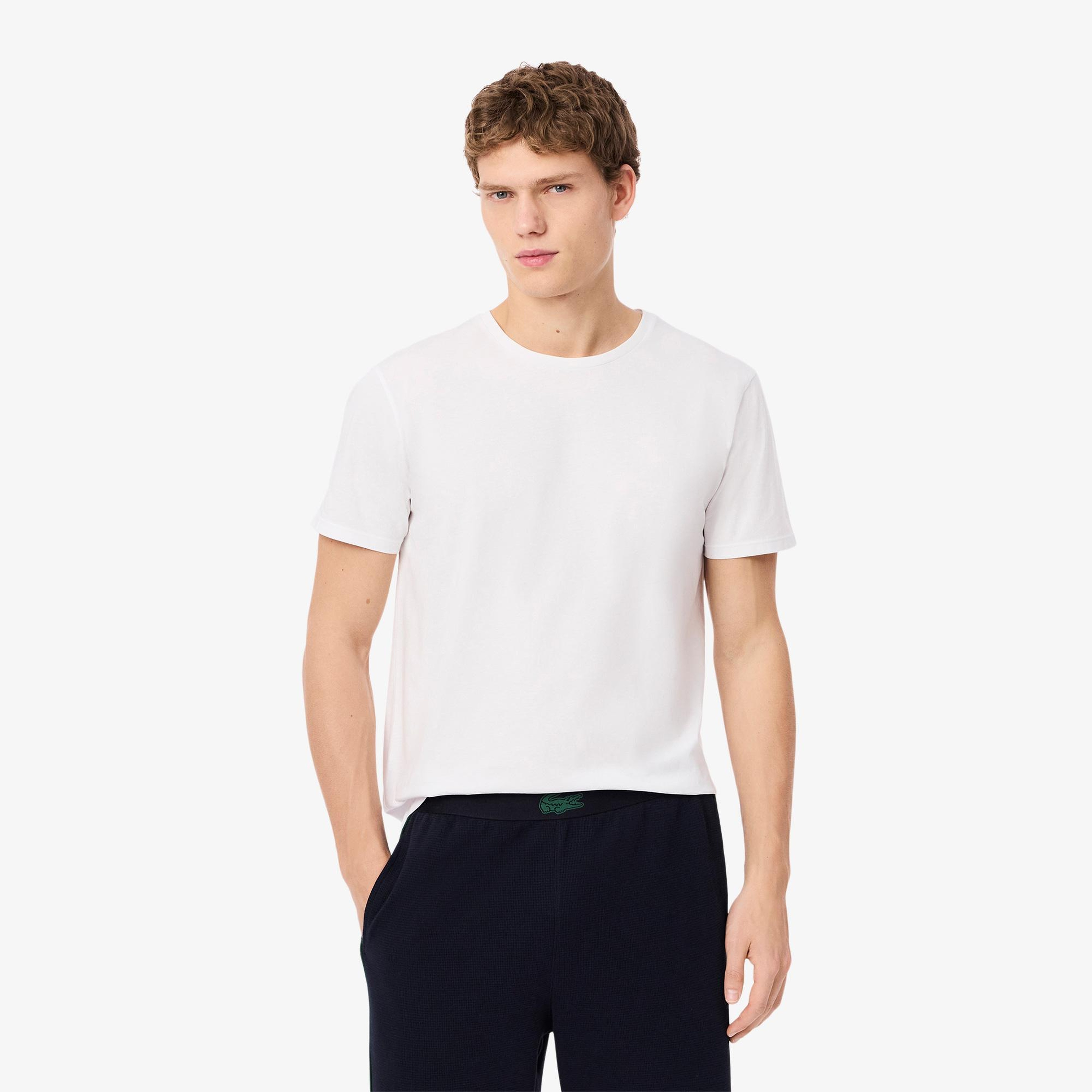 Lacoste Erkek Regular Fit 3'lü Beyaz Pijama Üstü