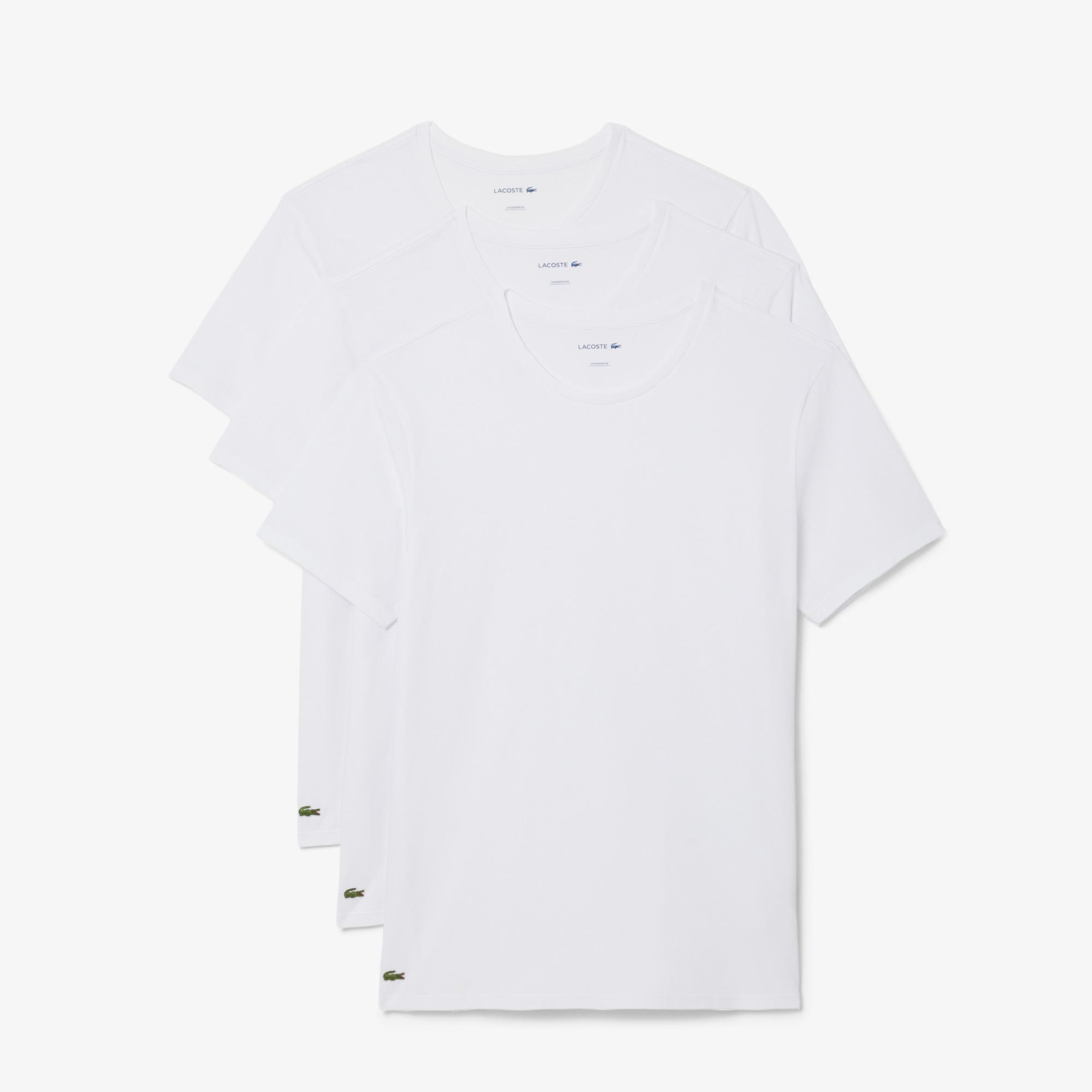 Lacoste Erkek Regular Fit 3'lü Beyaz Pijama Üstü