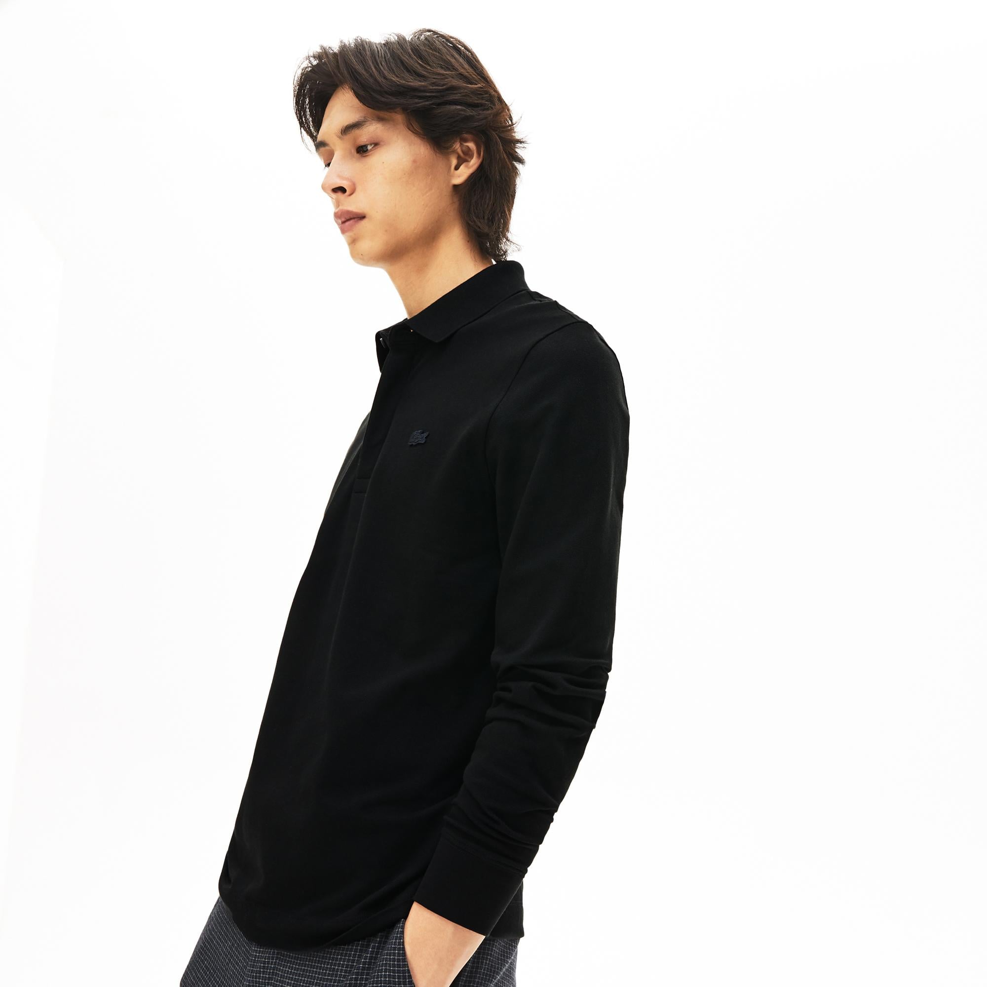 Lacoste Paris Erkek Regular Fit Uzun Kollu Siyah Polo