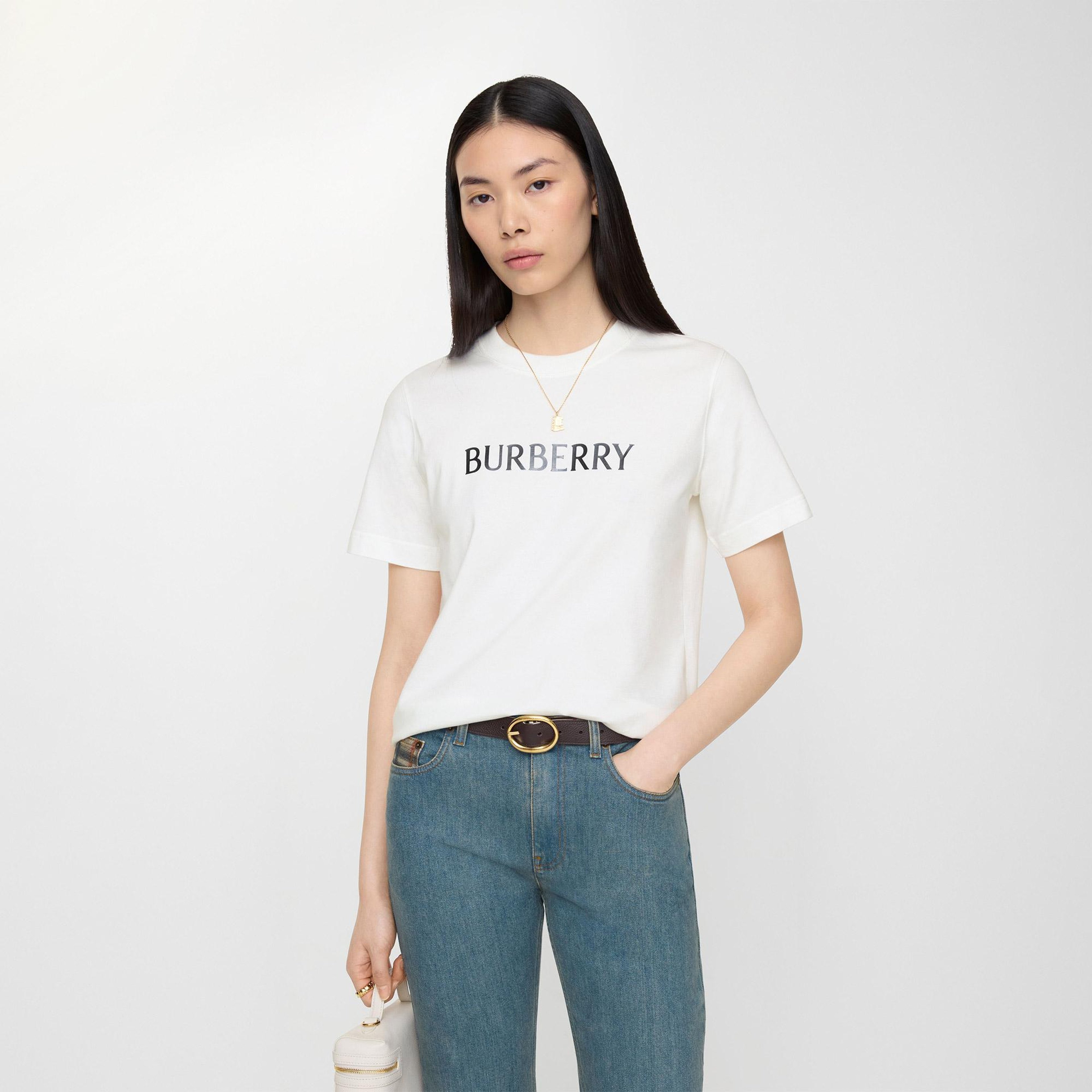 Burberry Kadın Beyaz T-Shirt