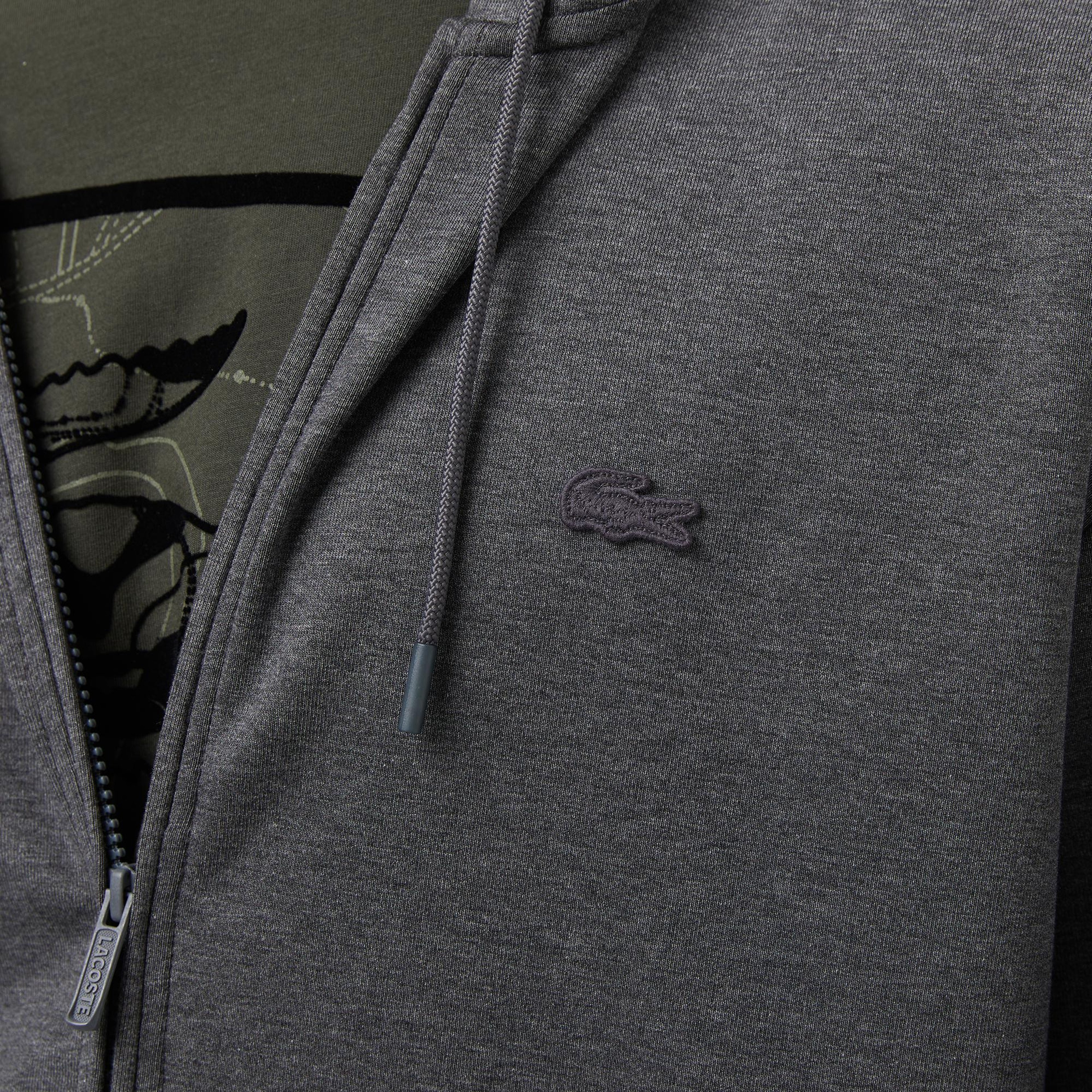 Erkek Relaxed Fit Kapüşonlu Gri Sweatshirt