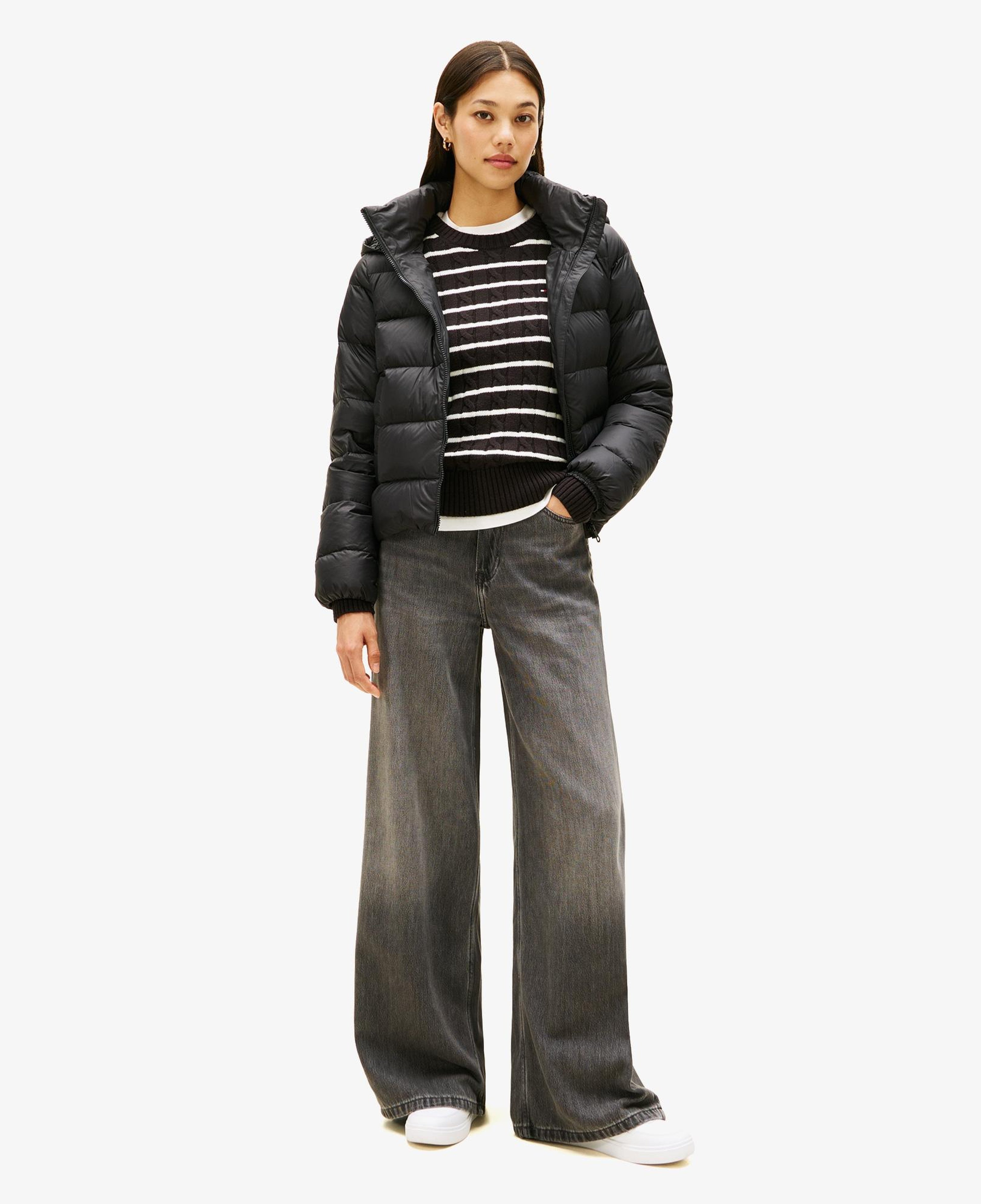 Tommy Hilfiger Down Casual Kadın Puffer Siyah Mont