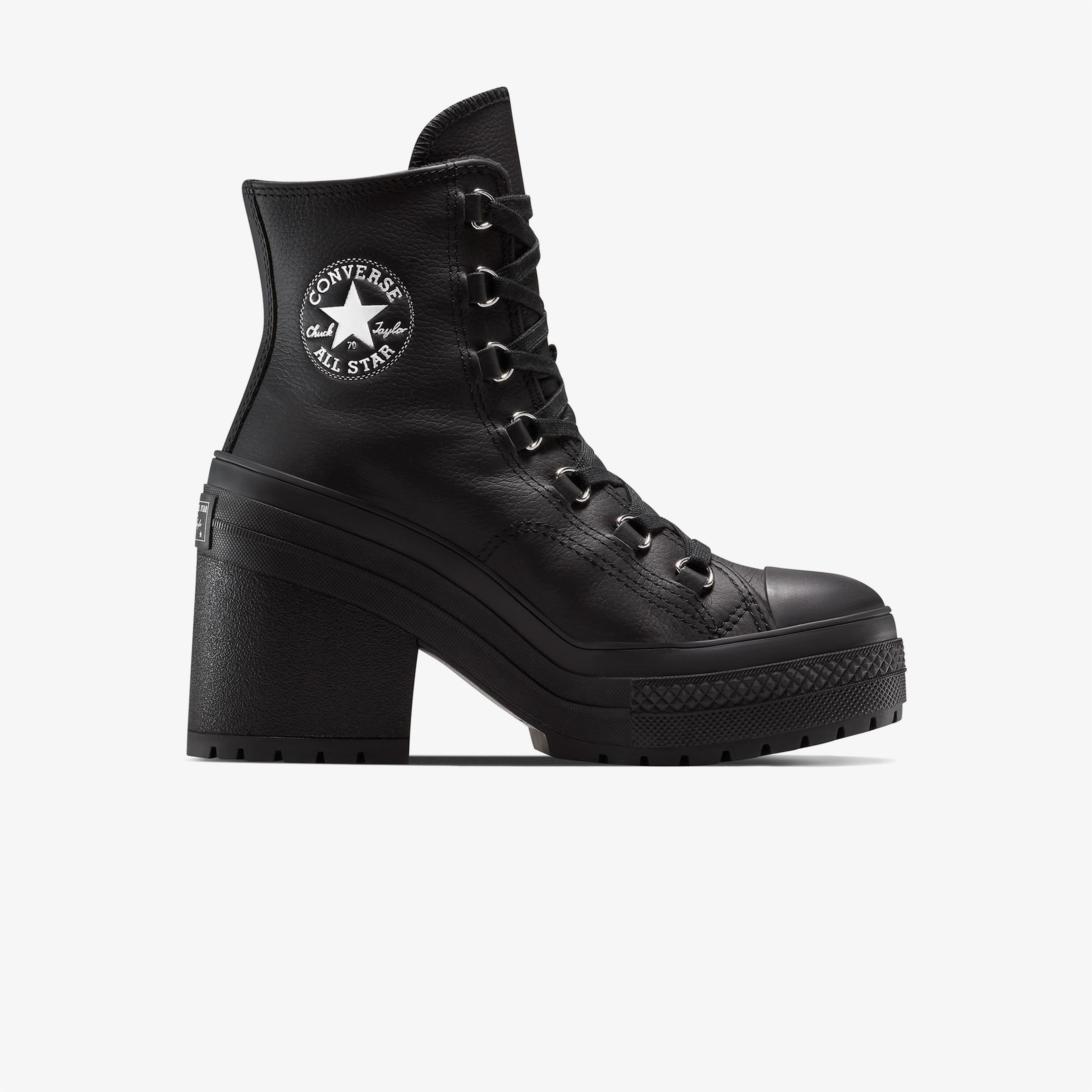 Converse Chuck 70 De Luxe Heel Leather High Top Kadın Siyah Sneaker