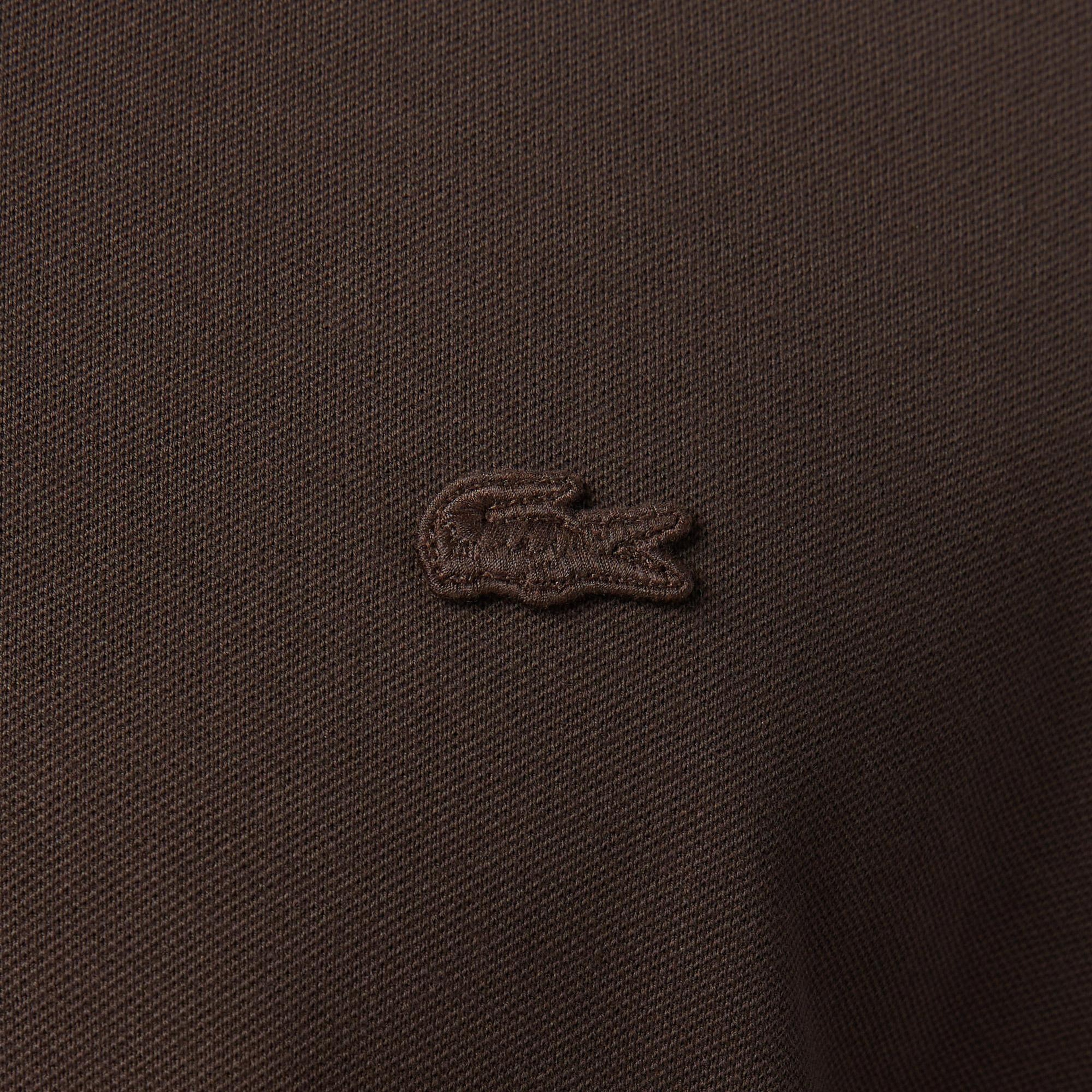 Erkek Regular Fit Uzun Kollu Kahverengi Paris Polo