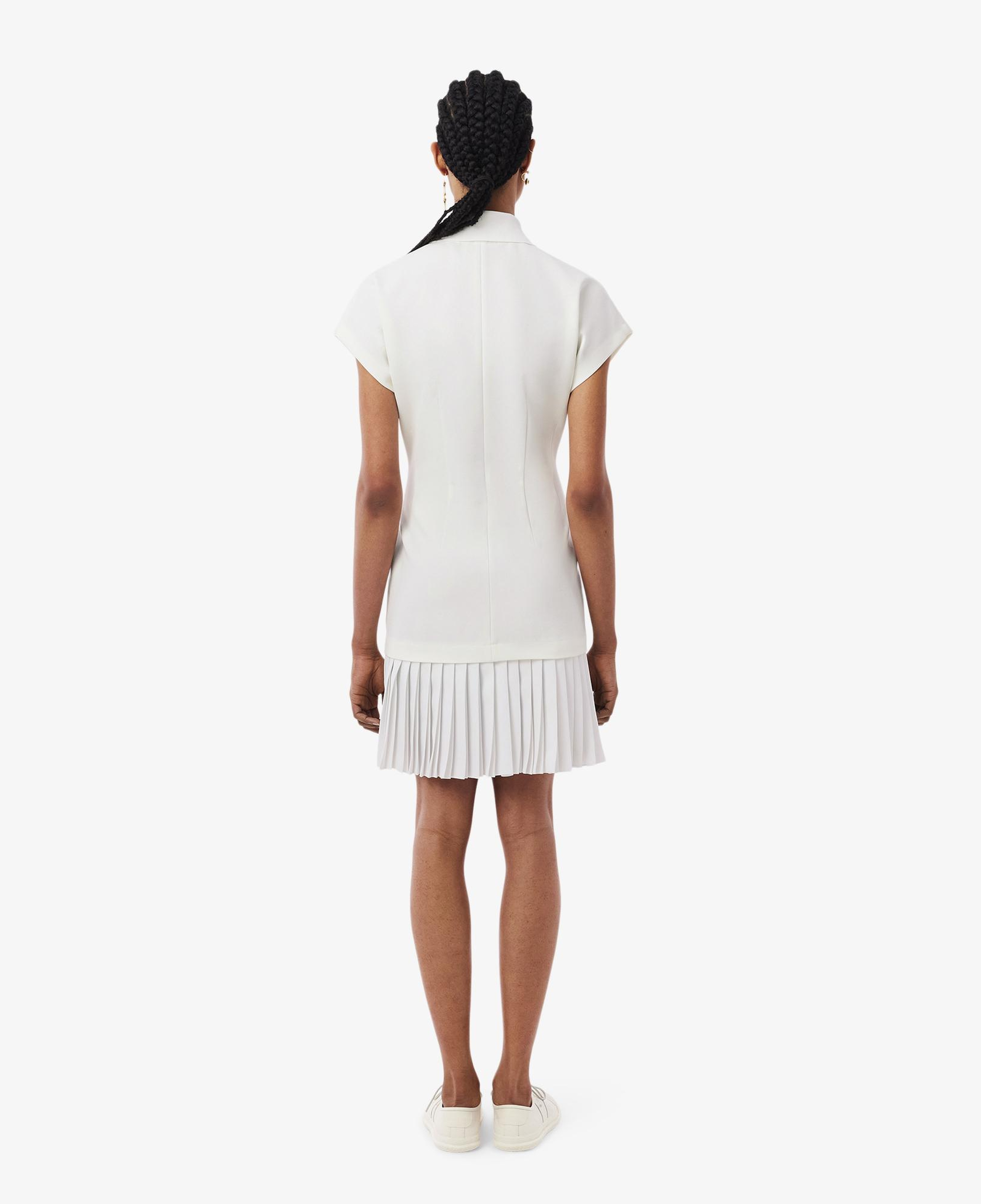 SS25 RUNWAY Kadın Slim Fit Kısa Kollu Polo Yaka Beyaz Elbise