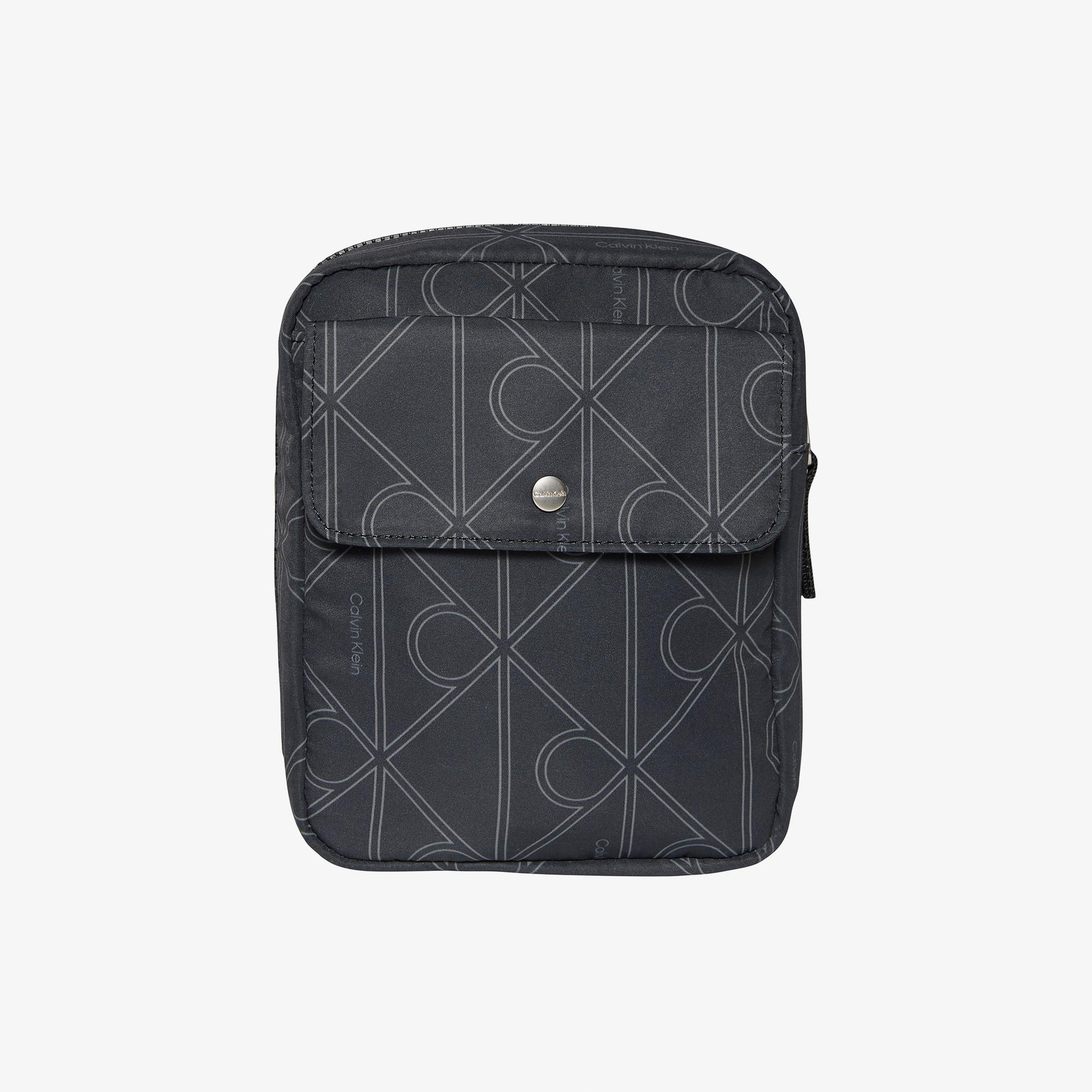 Calvin Klein Printed Emblem Nylon Erkek Gri Sırt Çantası