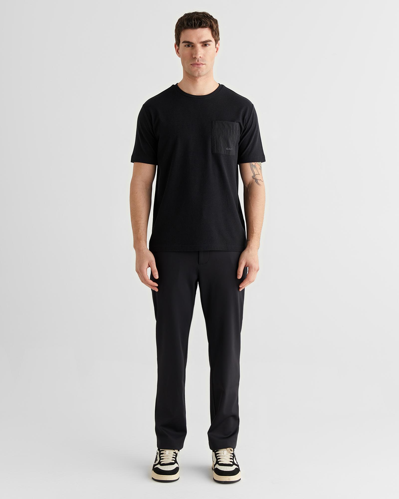 GANT Erkek Siyah Kısa Kollu T-Shirt