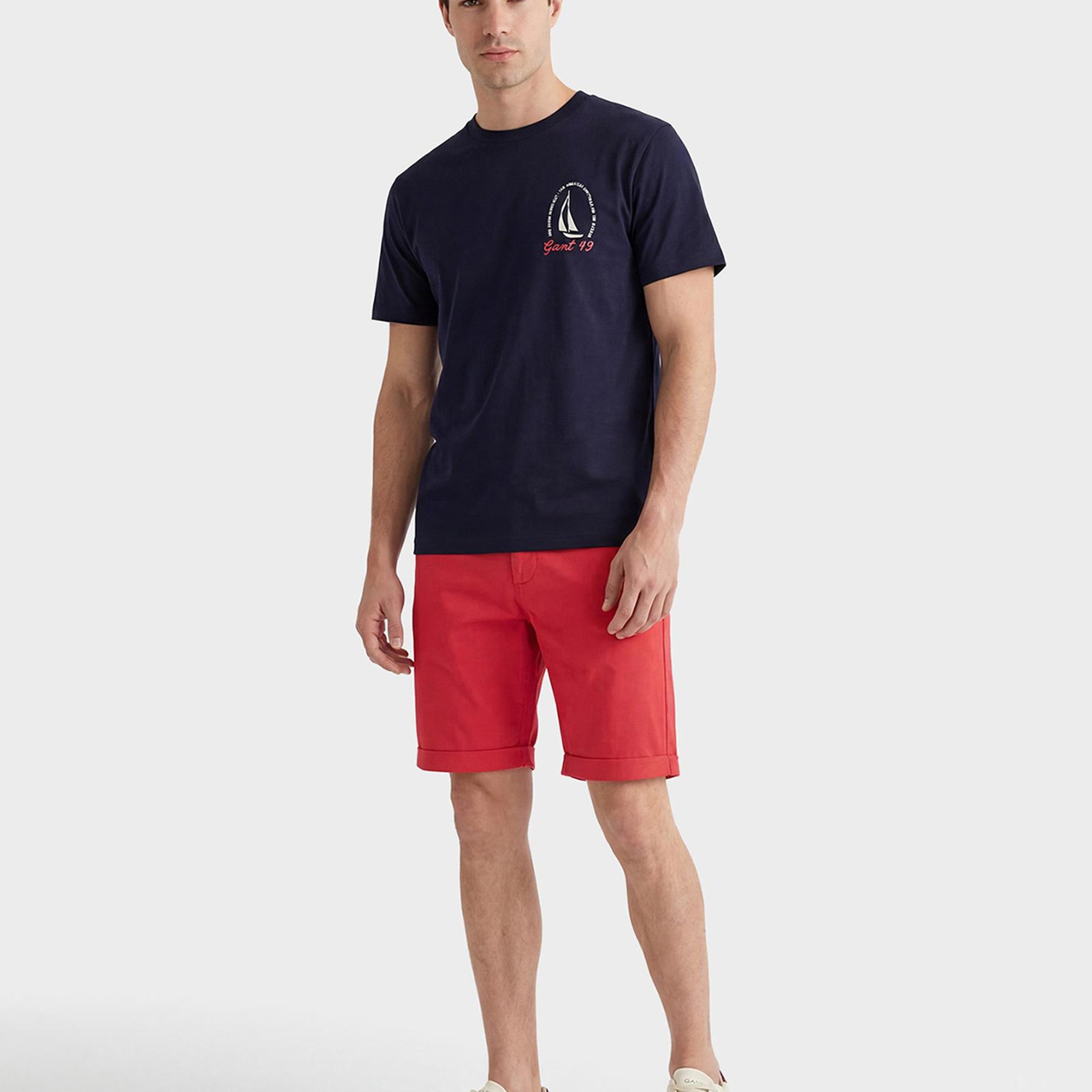 GANT Erkek Lacivert Kısa Kollu T-Shirt