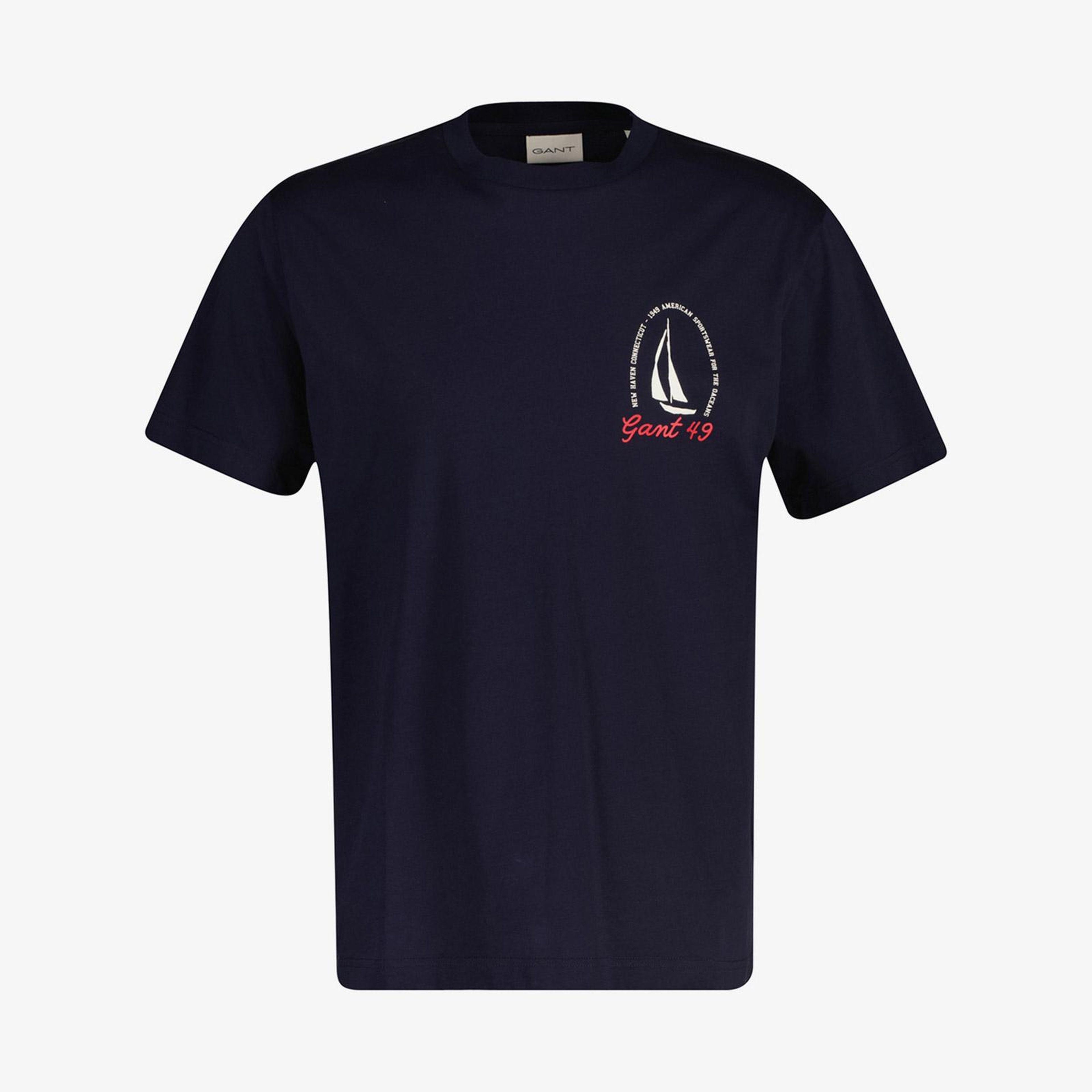 GANT Erkek Lacivert Kısa Kollu T-Shirt