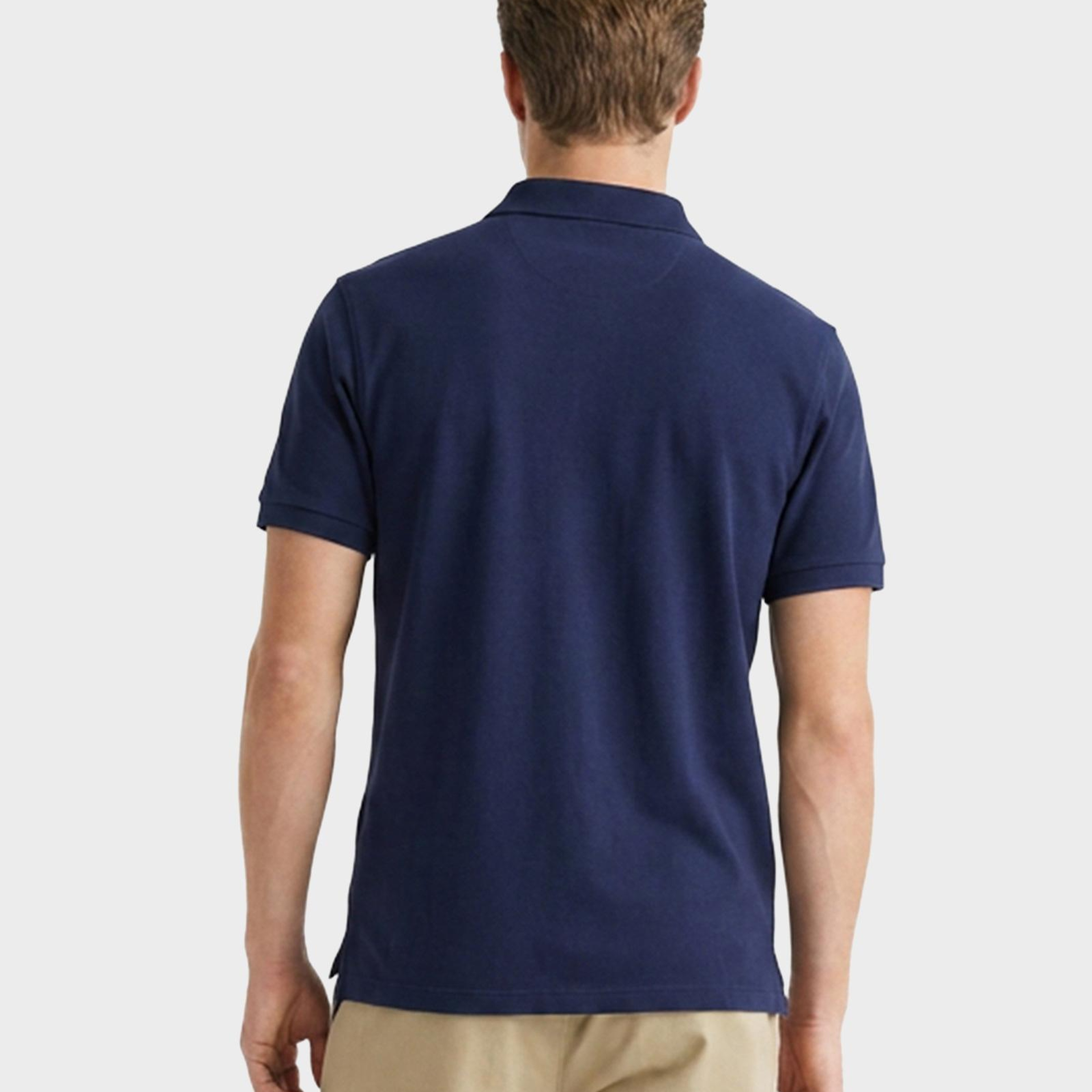 GANT Erkek Lacivert Regular Fit Yarım Fermuarlı Polo Yaka T-Shirt