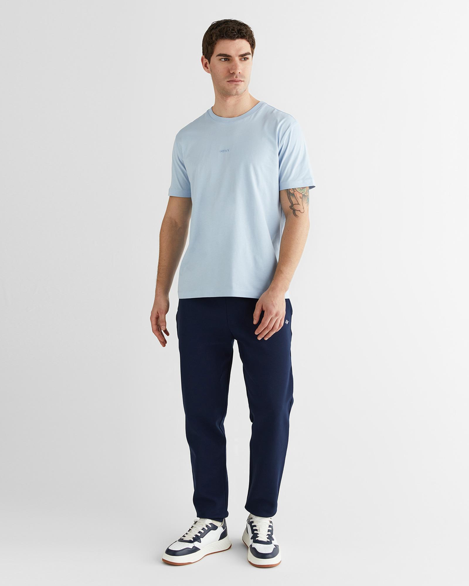 GANT Erkek Mavi Kısa Kollu T-Shirt