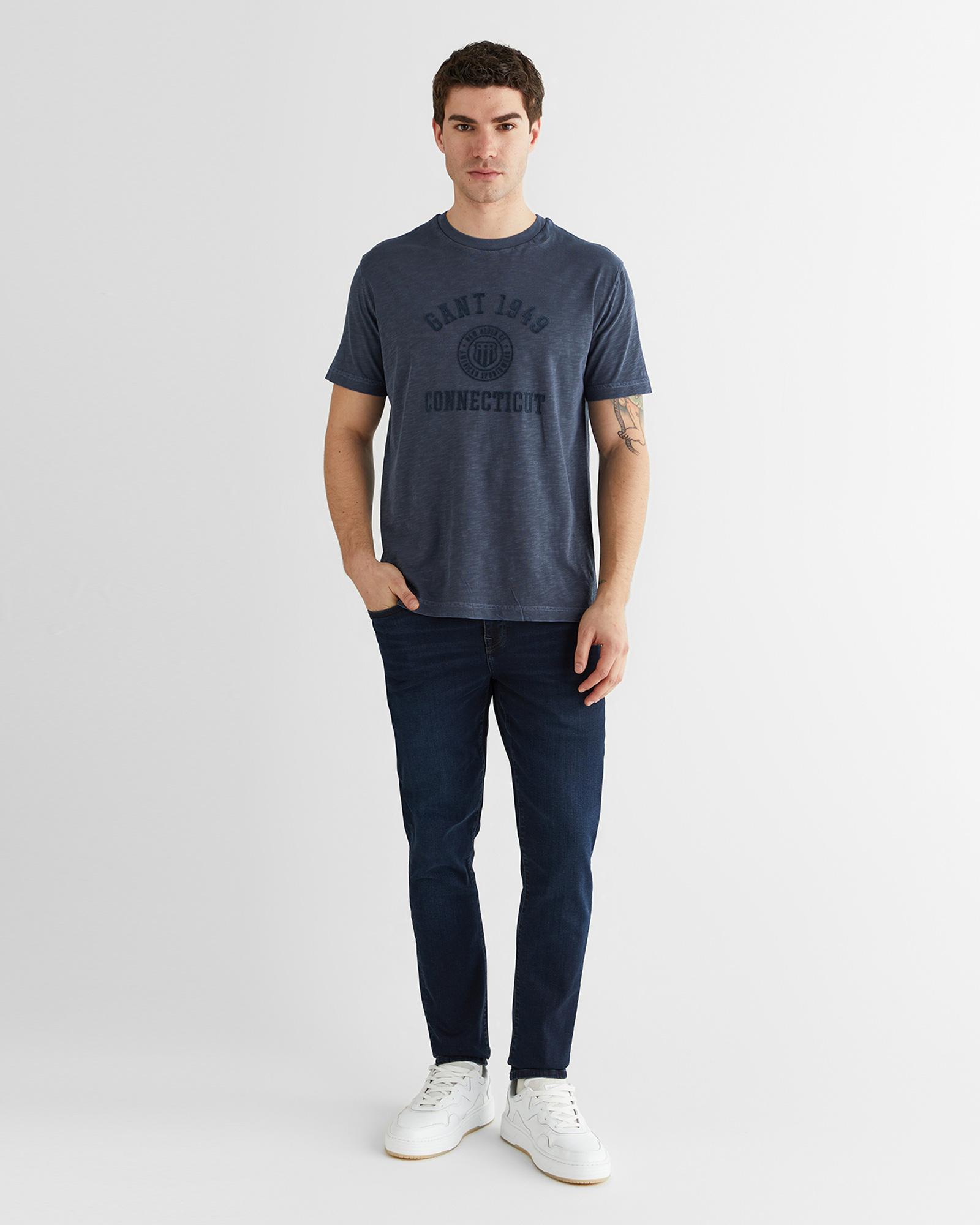 GANT Erkek Lacivert Kısa Kollu T-Shirt