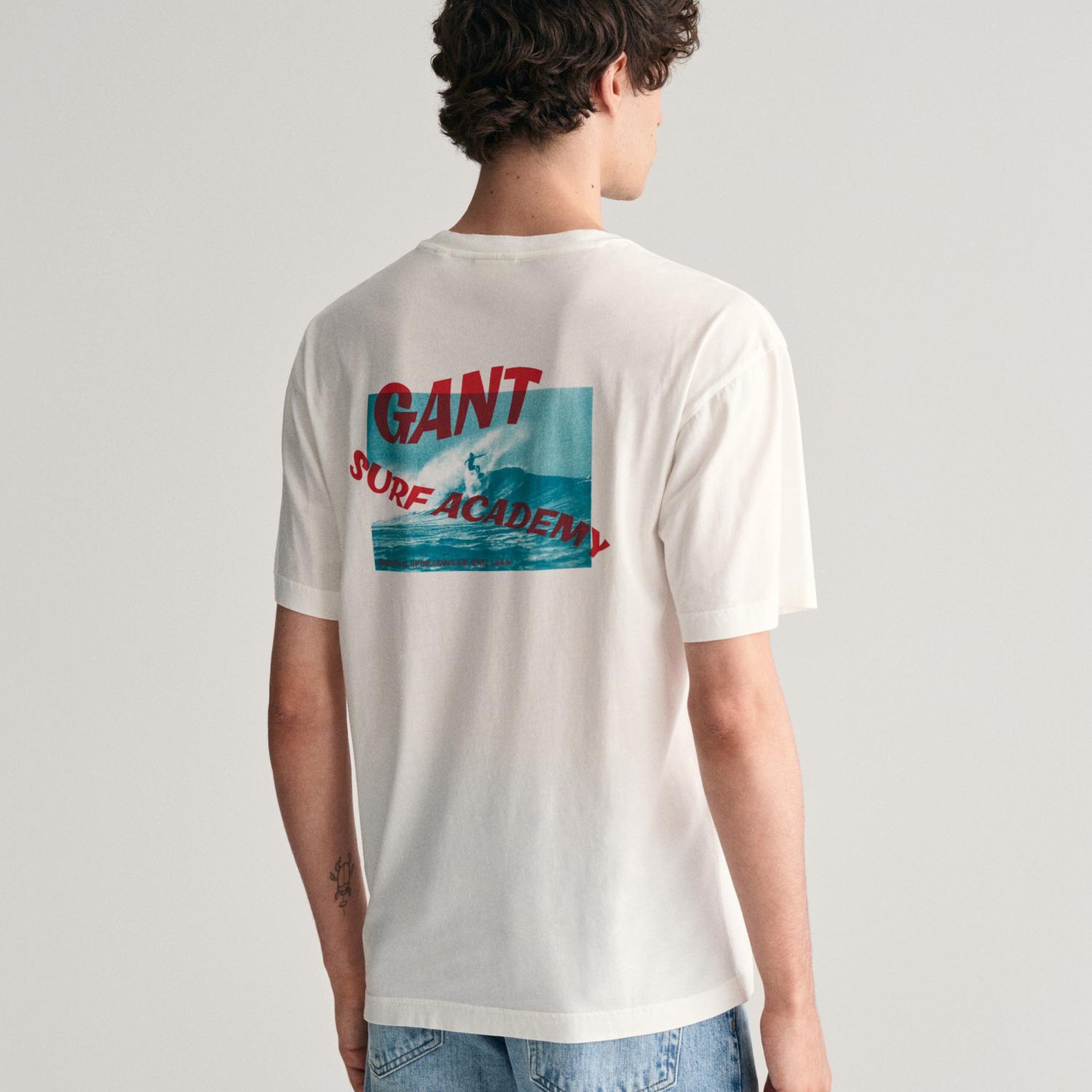 GANT Erkek Krem Regular Fit Bisiklet Yaka T-shirt